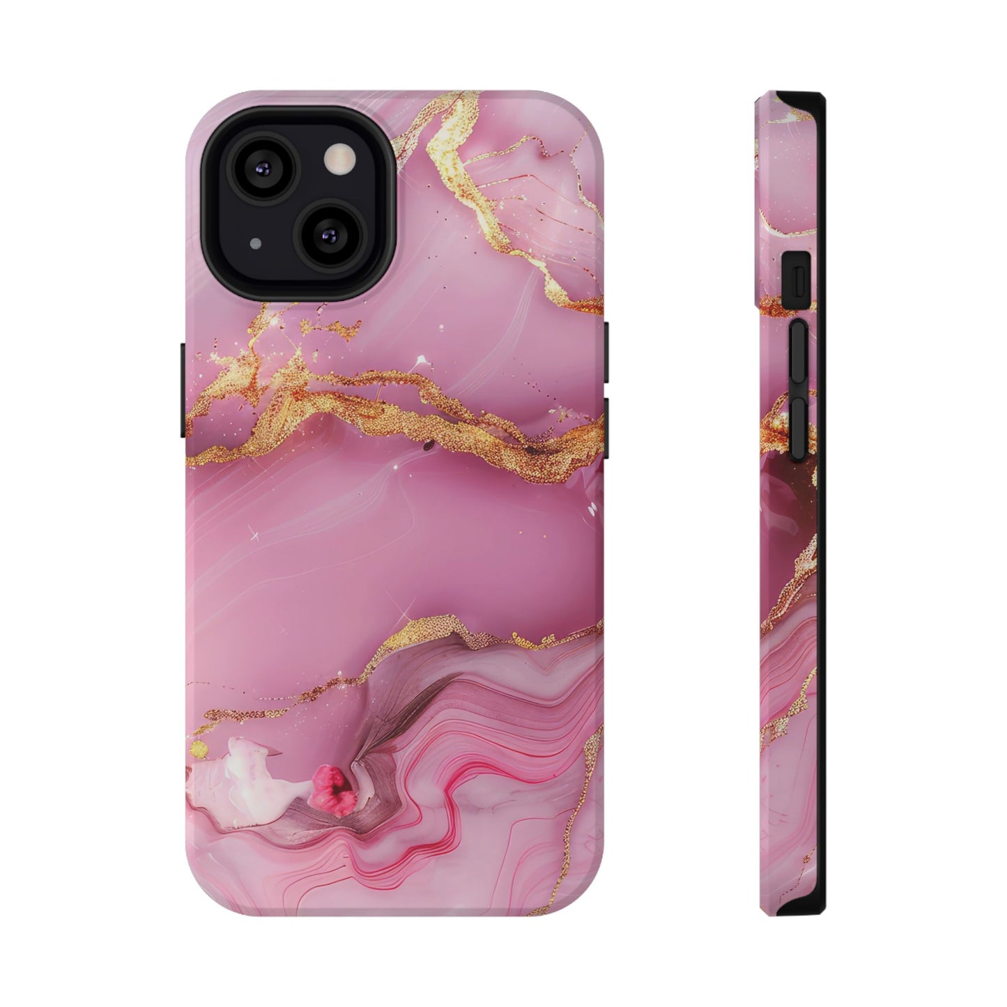 Elegant Marble Phone Case - Pink & Gold