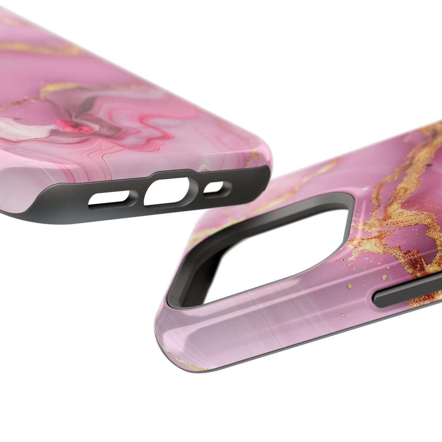Elegant Marble Phone Case - Pink & Gold