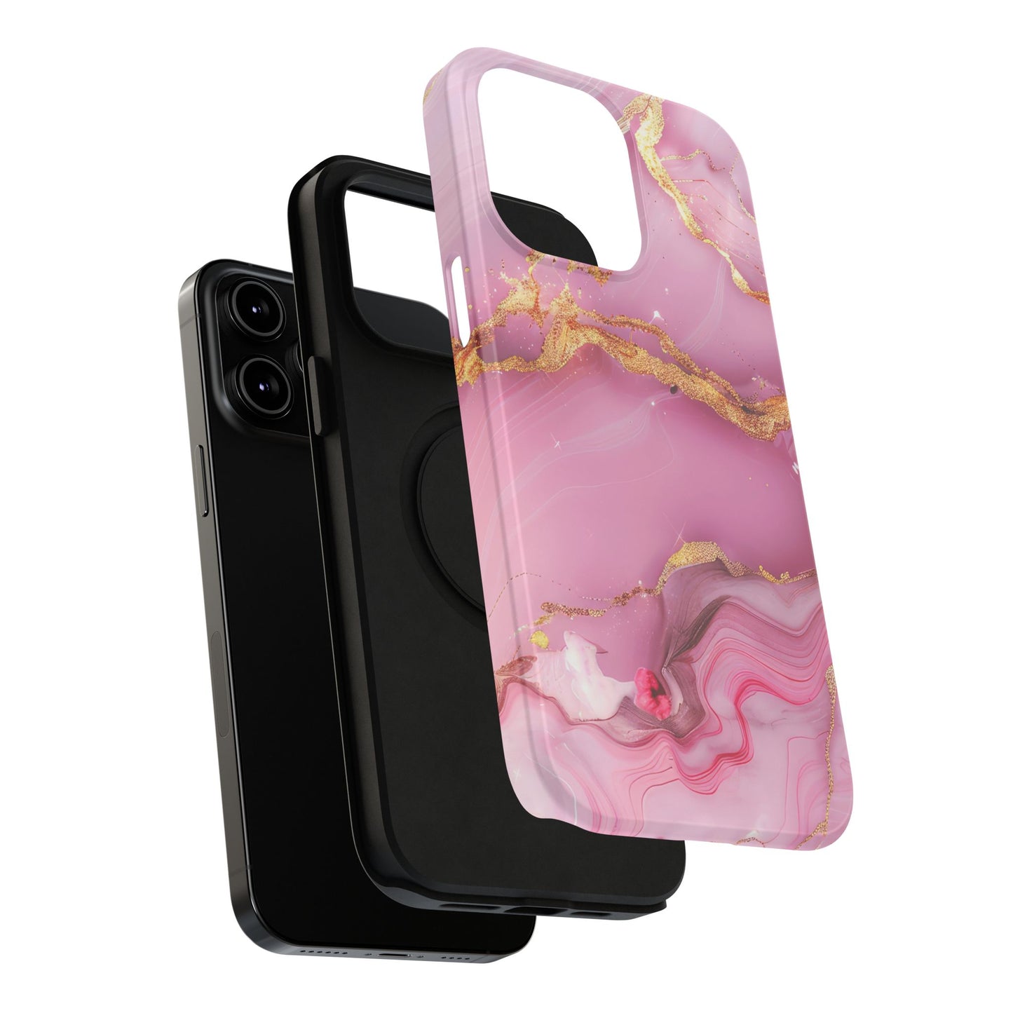 Elegant Marble Phone Case - Pink & Gold