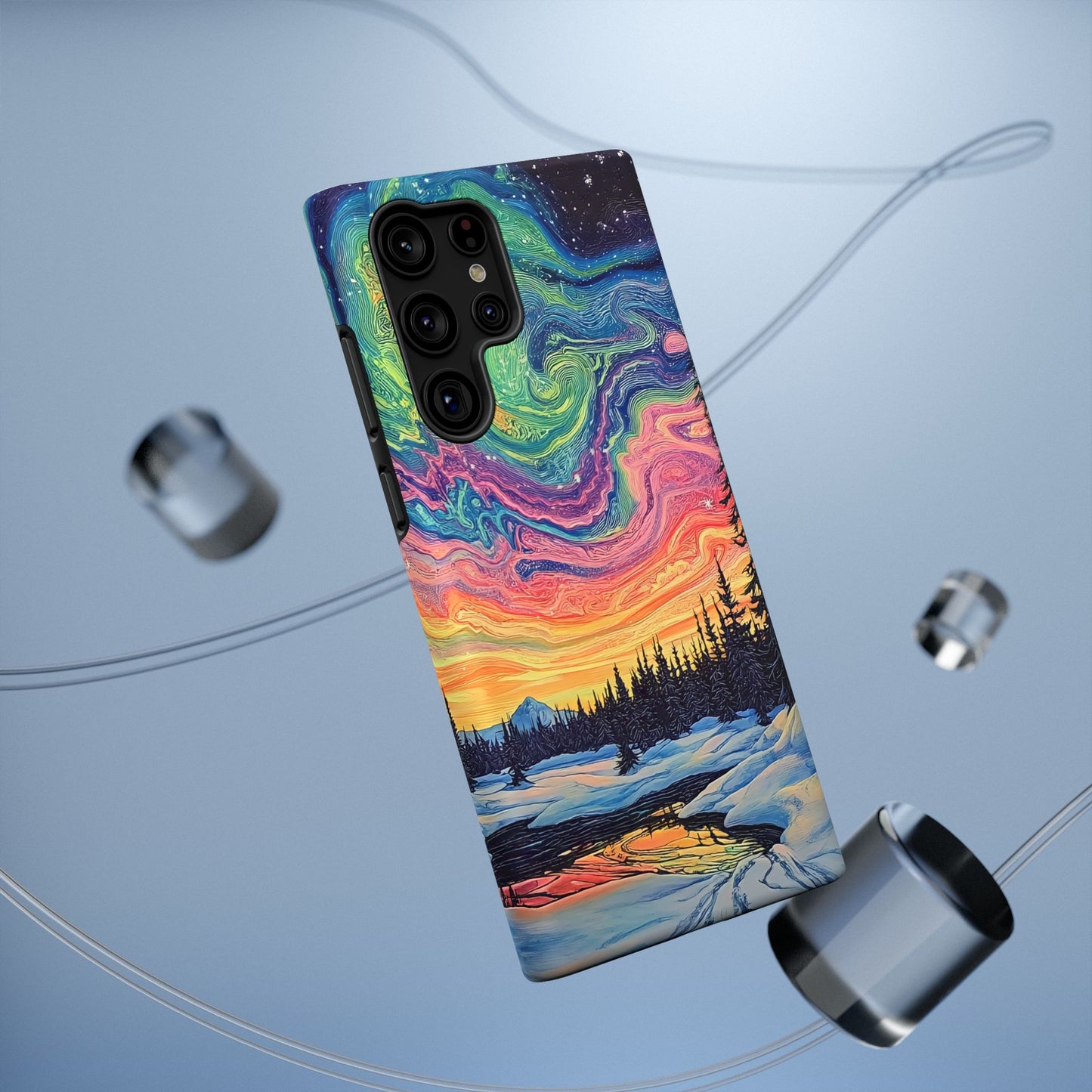 Nature-Inspired Impact-Resistant Phone Case - Vibrant Galaxy Sky Design