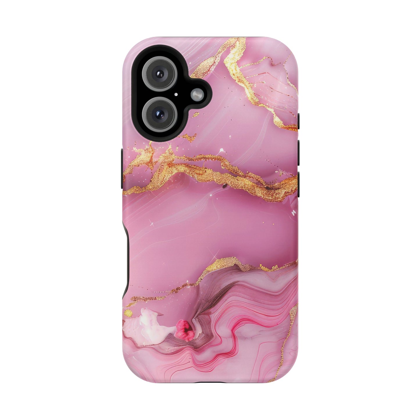 Elegant Marble Phone Case - Pink & Gold