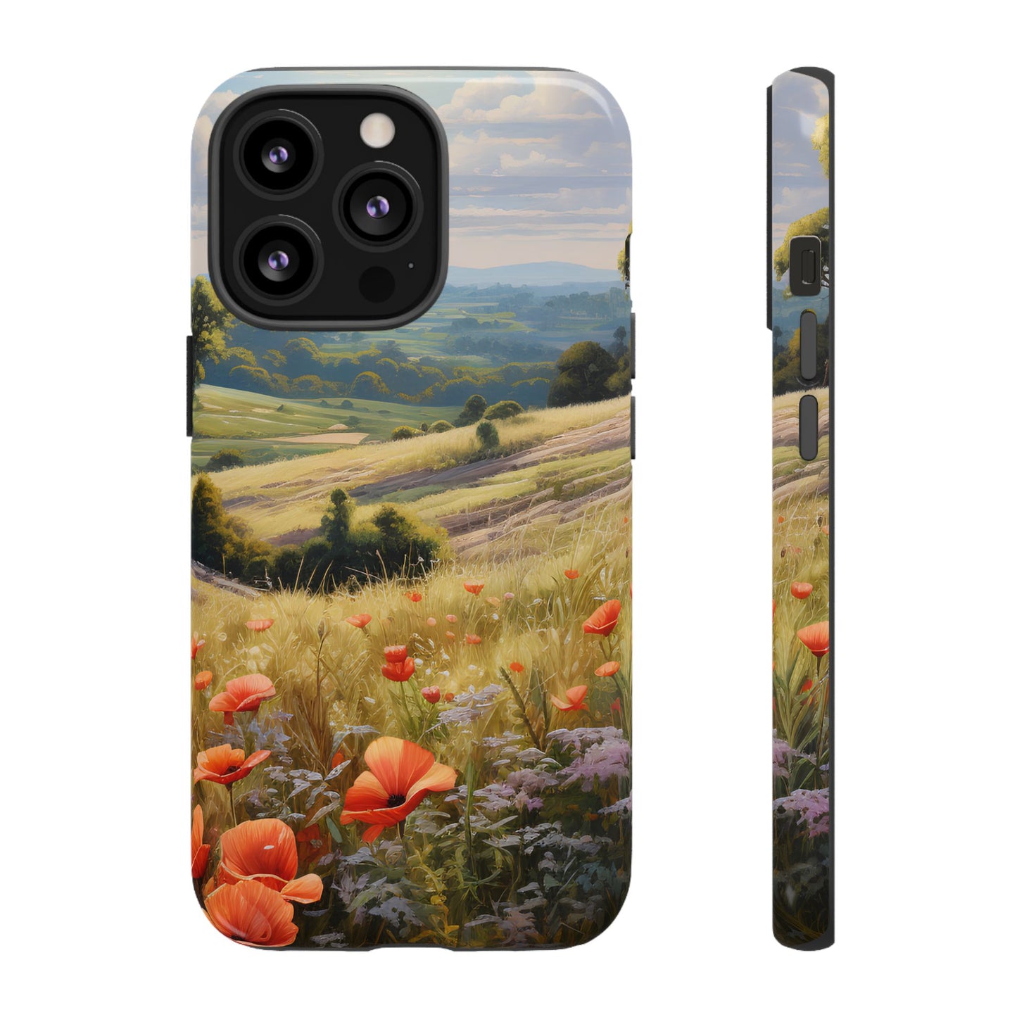Phone Case with Beautiful Poppy Field Design