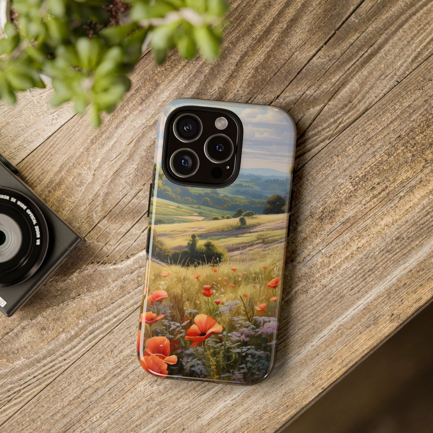 Phone Case with Beautiful Poppy Field Design
