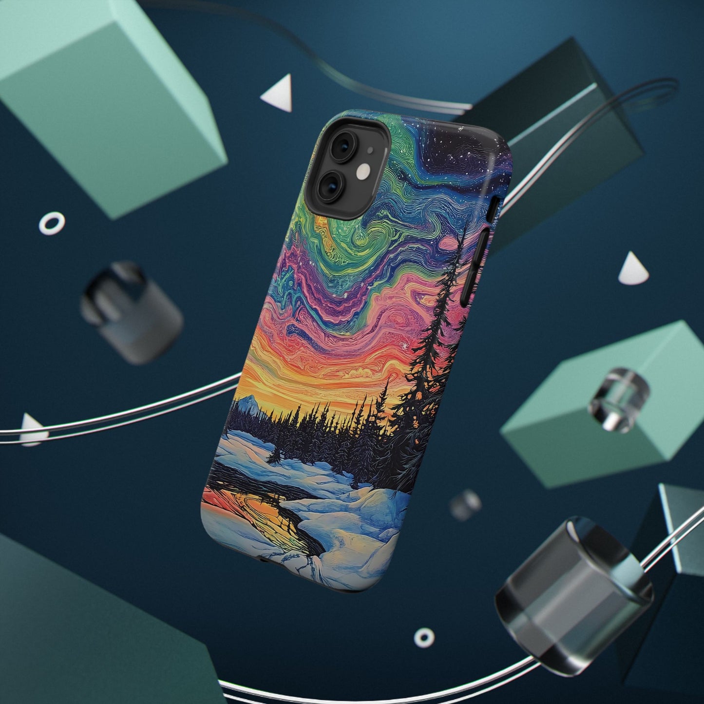 Nature-Inspired Impact-Resistant Phone Case - Vibrant Galaxy Sky Design