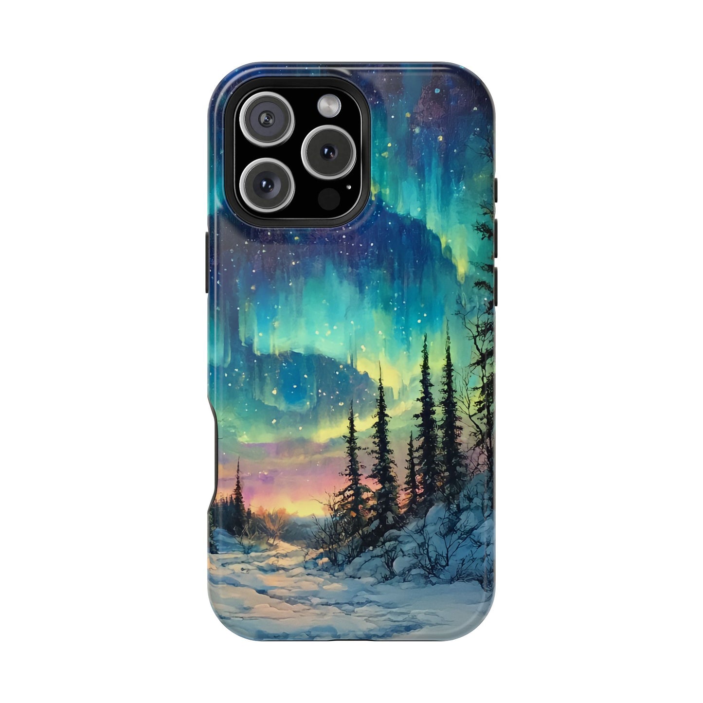 Aurora Borealis Impact-Resistant Phone Case - Durable Protection with Stunning Northern Lights Design