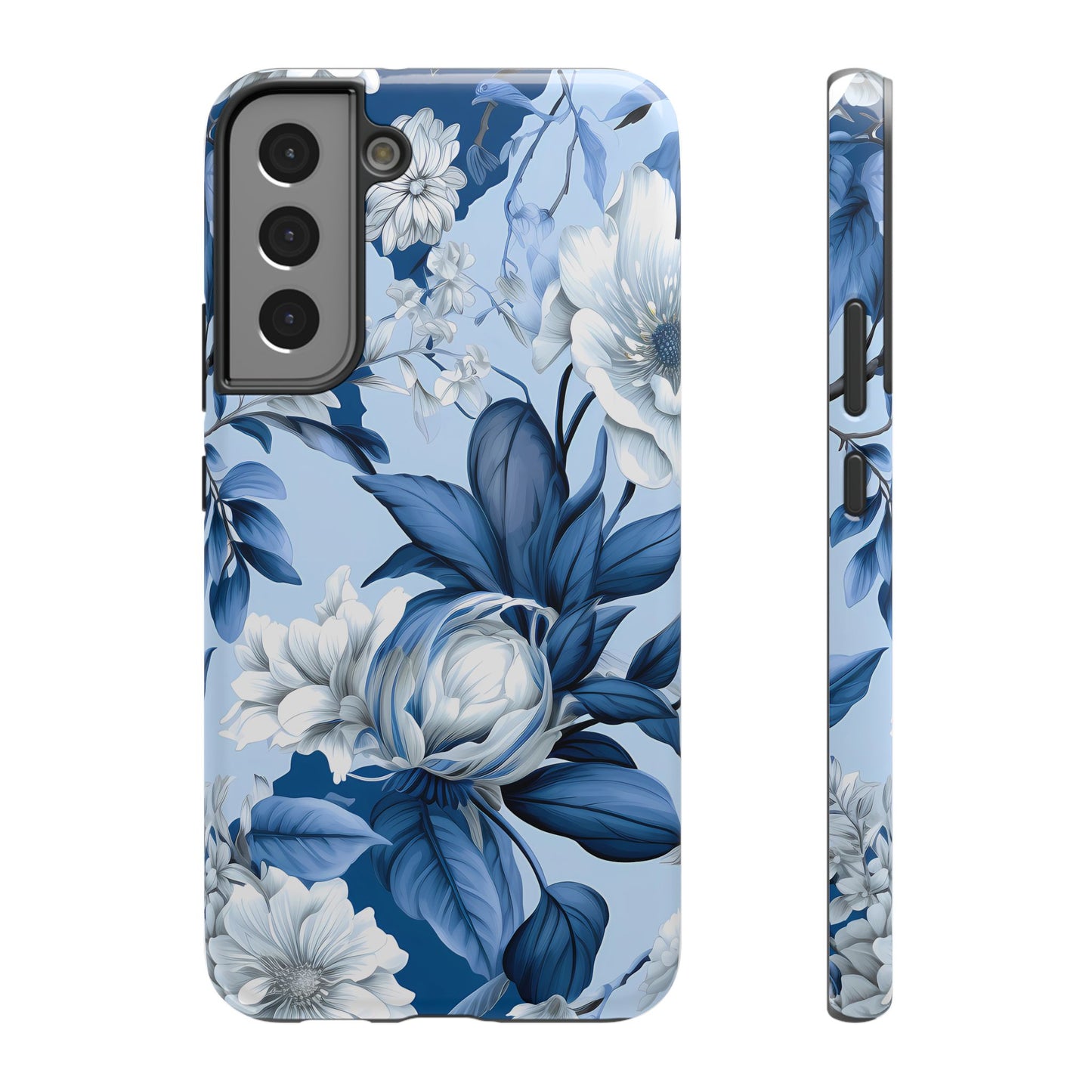 Elegant Blue Floral Phone Case