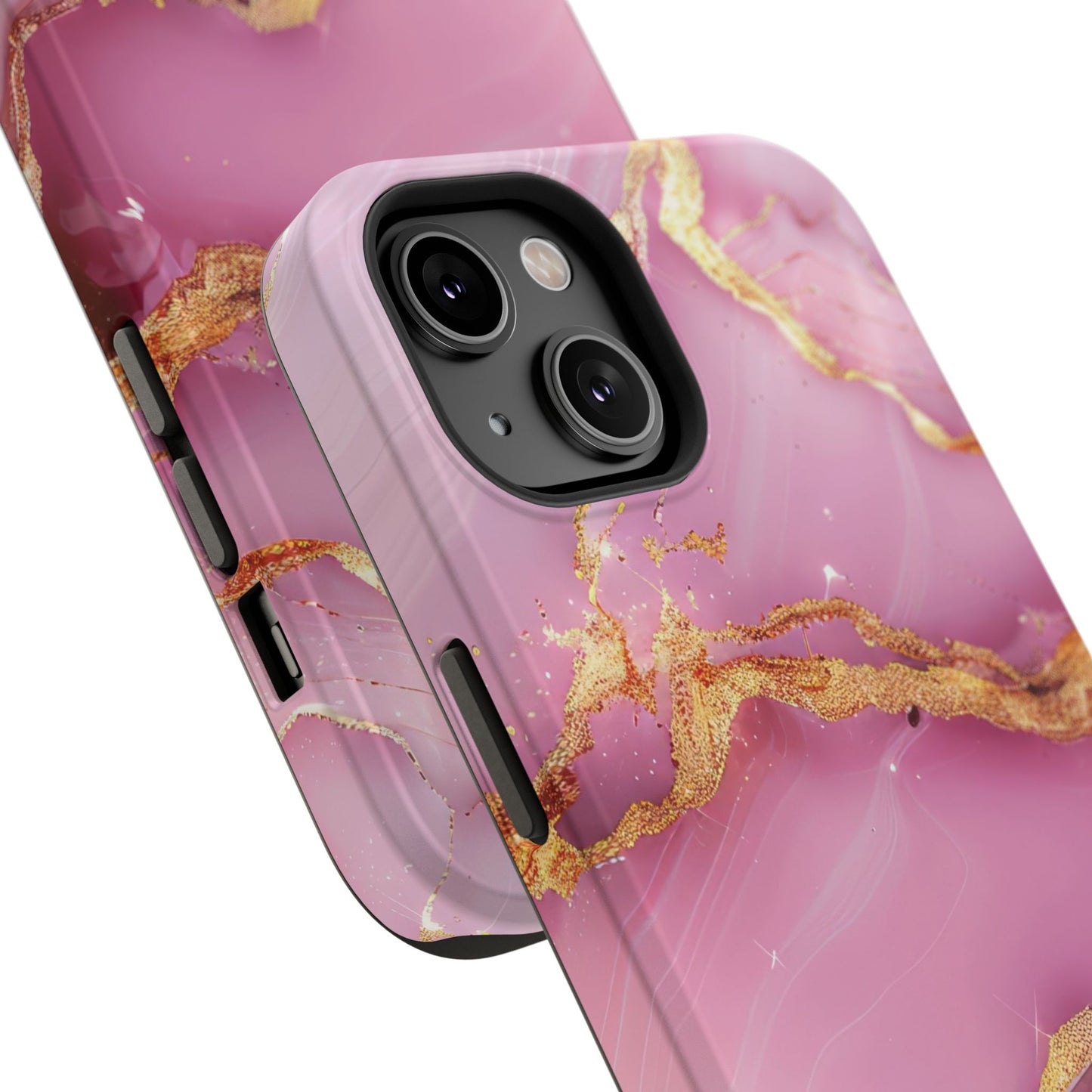 Elegant Marble Phone Case - Pink & Gold