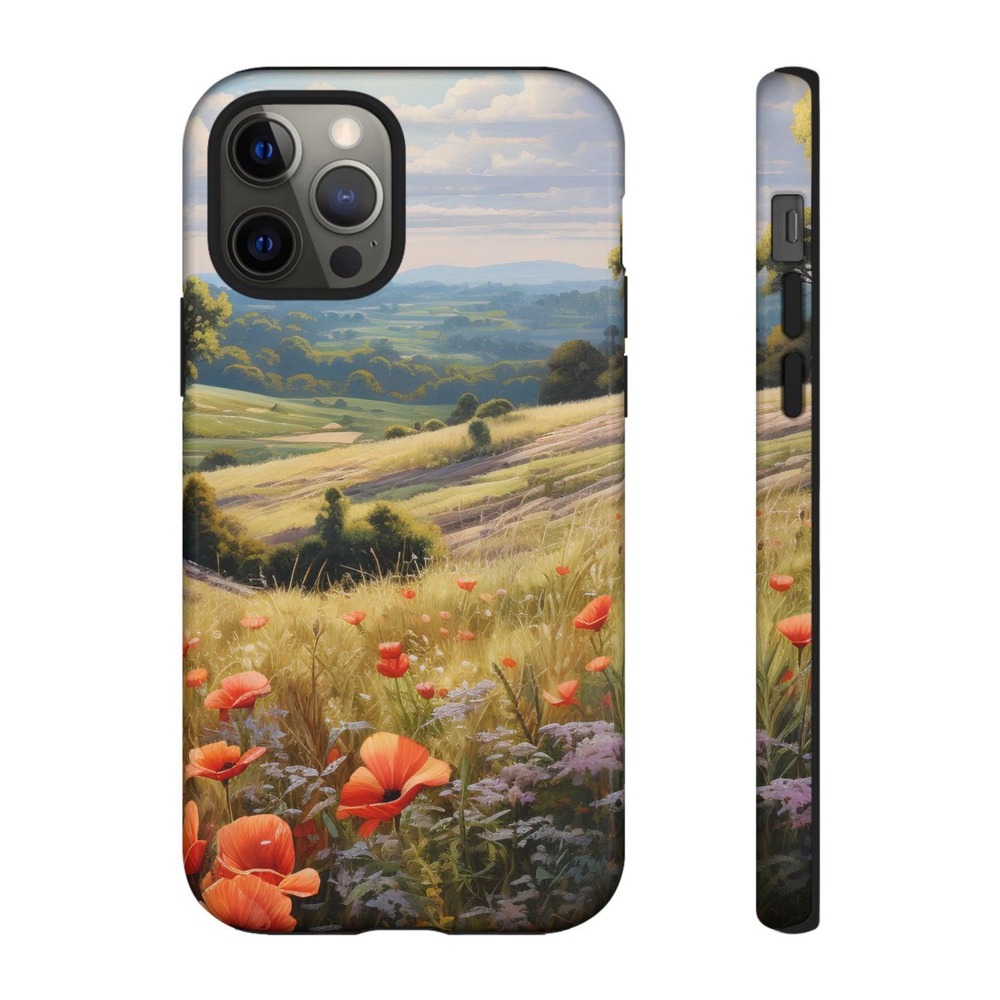 Phone Case with Beautiful Poppy Field Design