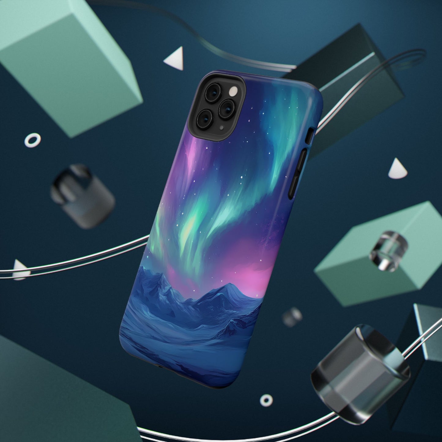 Aurora Borealis Impact-Resistant Phone Case - Colorful Northern Lights Design-2