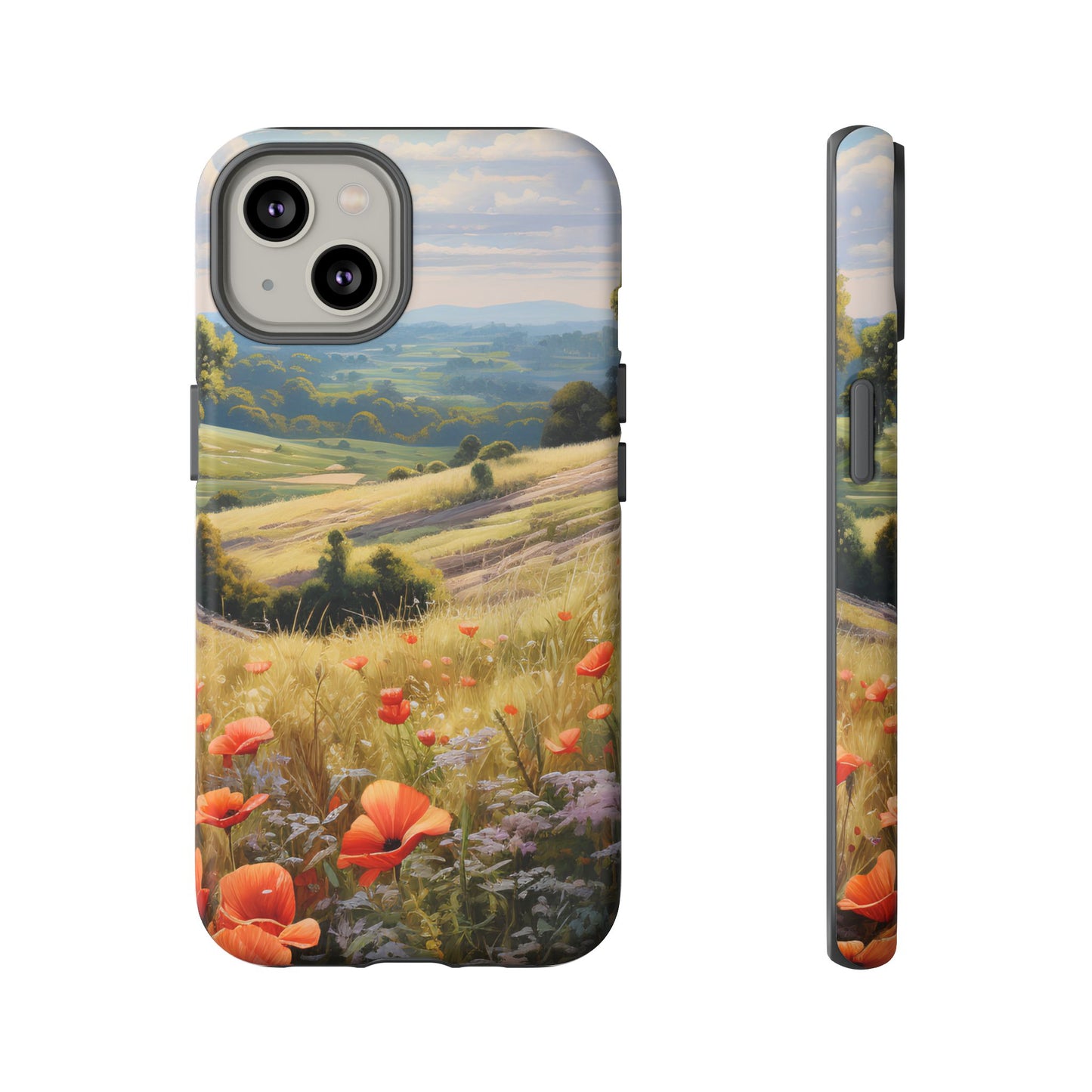 Phone Case with Beautiful Poppy Field Design