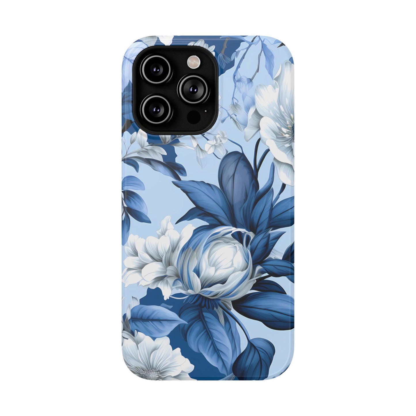 Elegant Blue Floral Phone Case