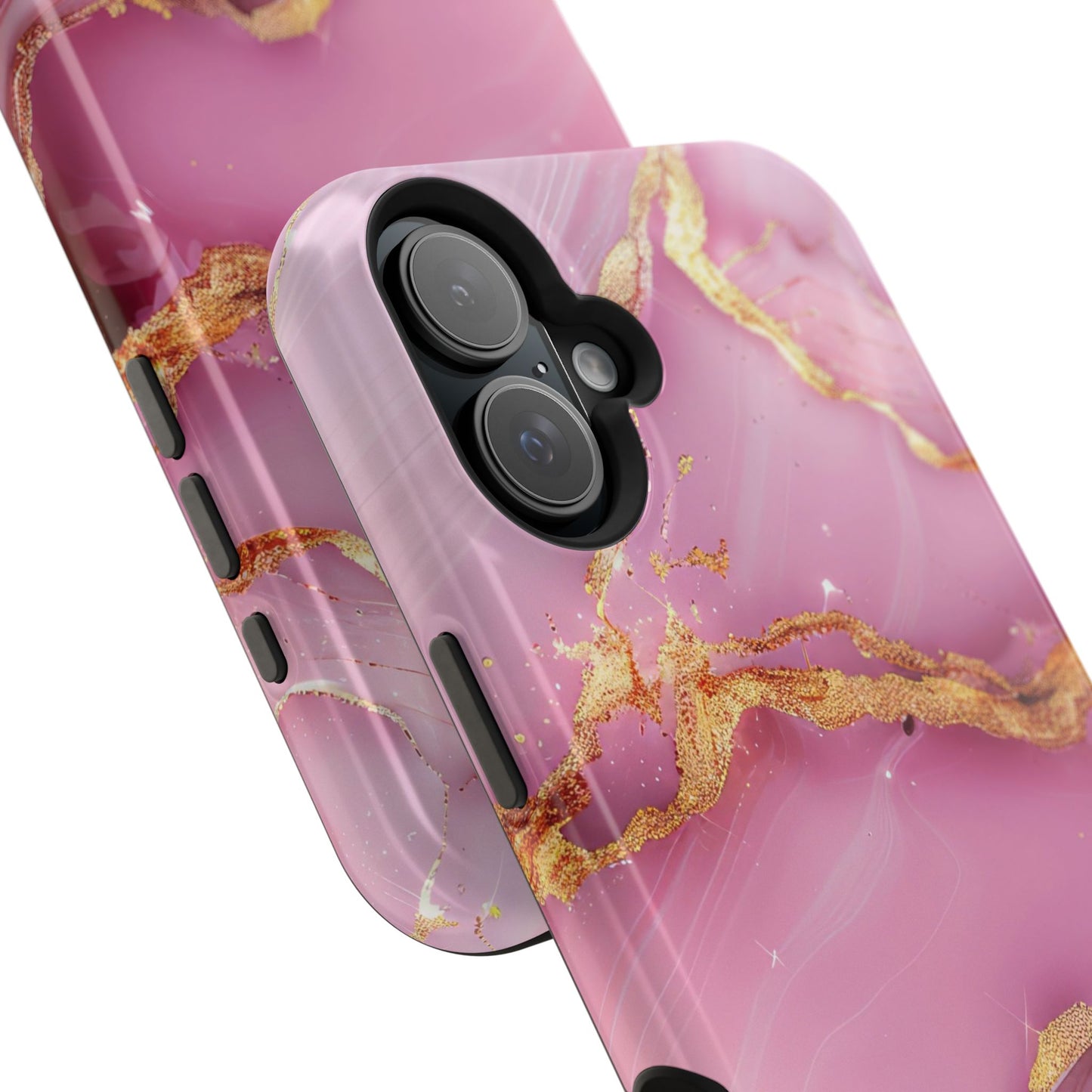 Elegant Marble Phone Case - Pink & Gold