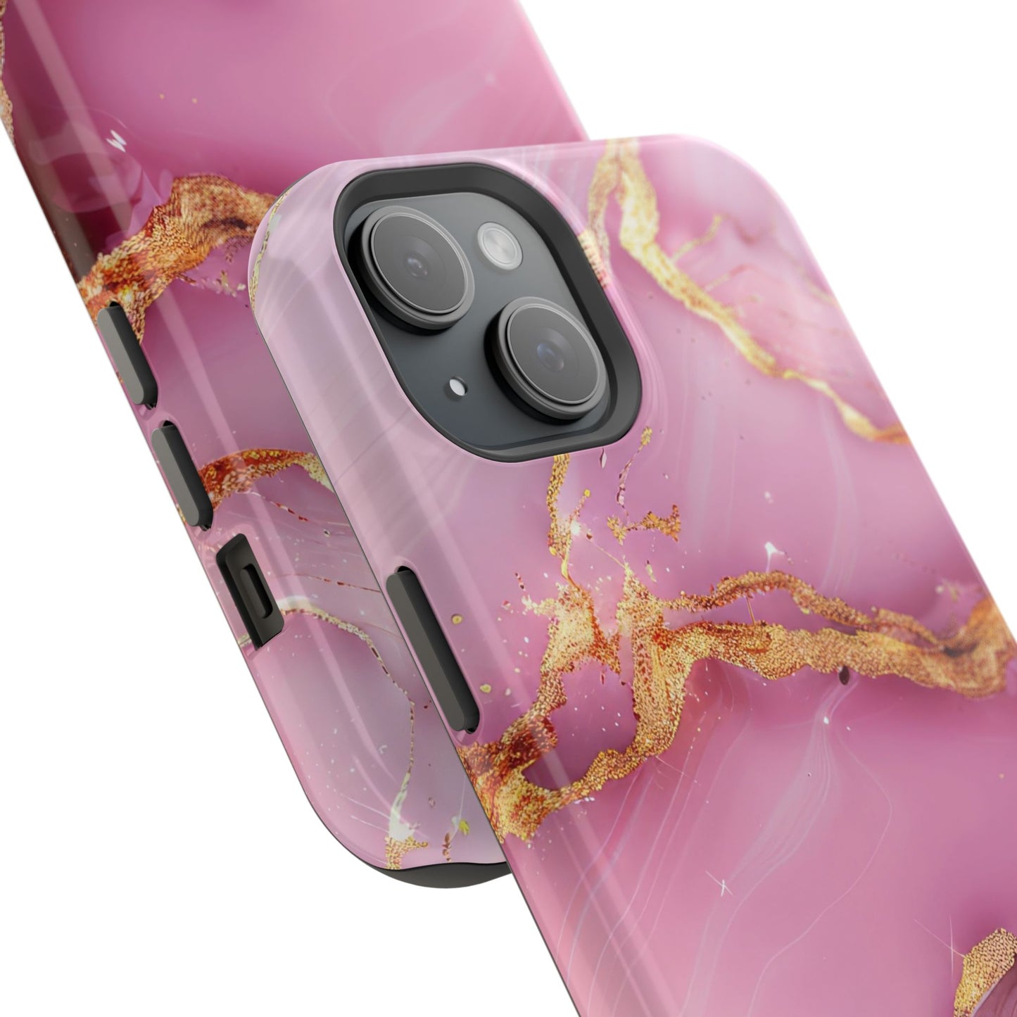 Elegant Marble Phone Case - Pink & Gold