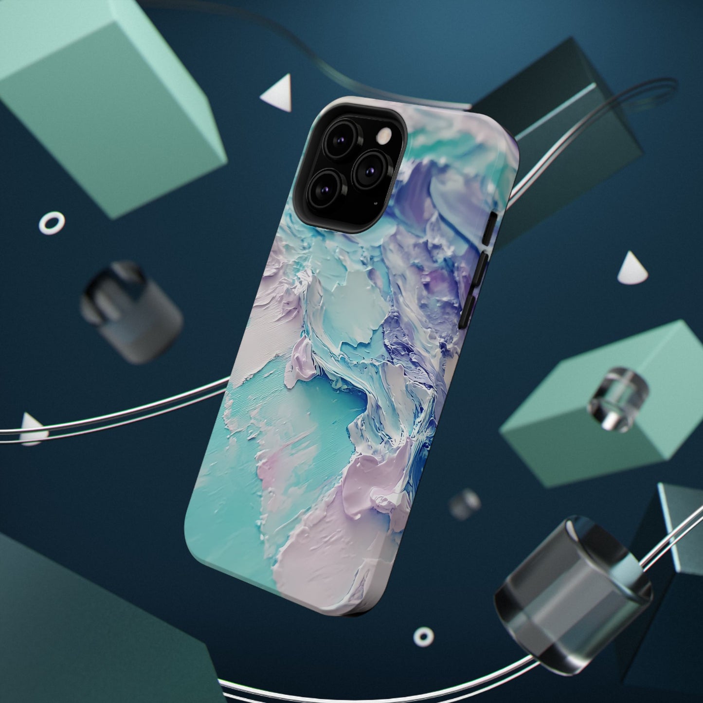 Aqua Abstract Impact-Resistant Phone Case