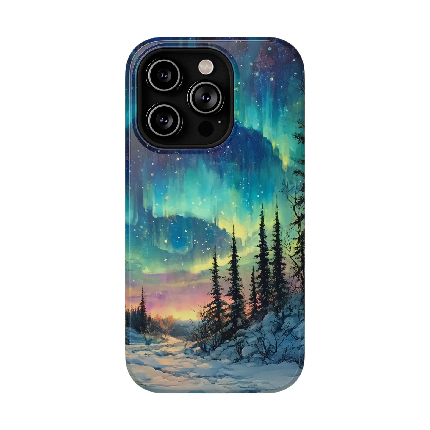 Aurora Borealis Impact-Resistant Phone Case - Durable Protection with Stunning Northern Lights Design