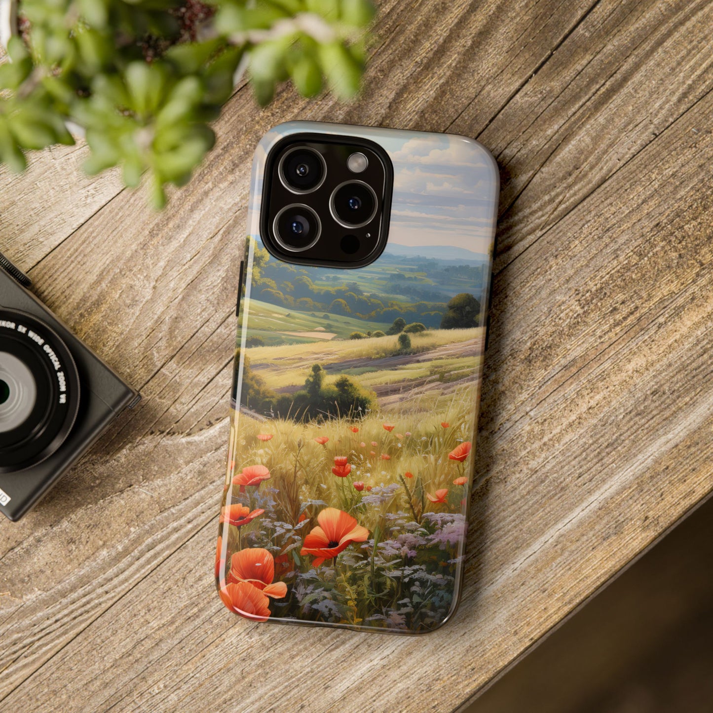 Phone Case with Beautiful Poppy Field Design