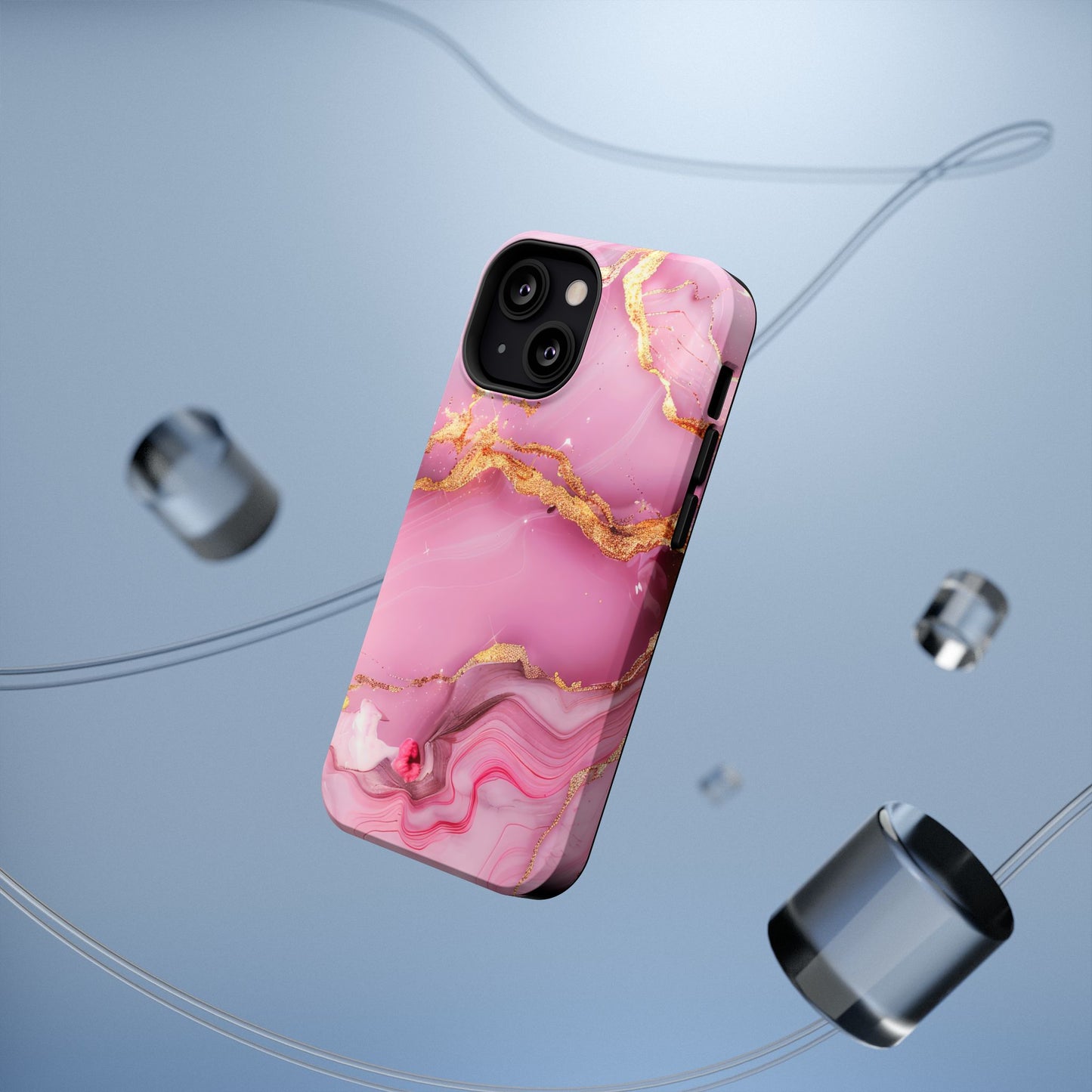 Elegant Marble Phone Case - Pink & Gold
