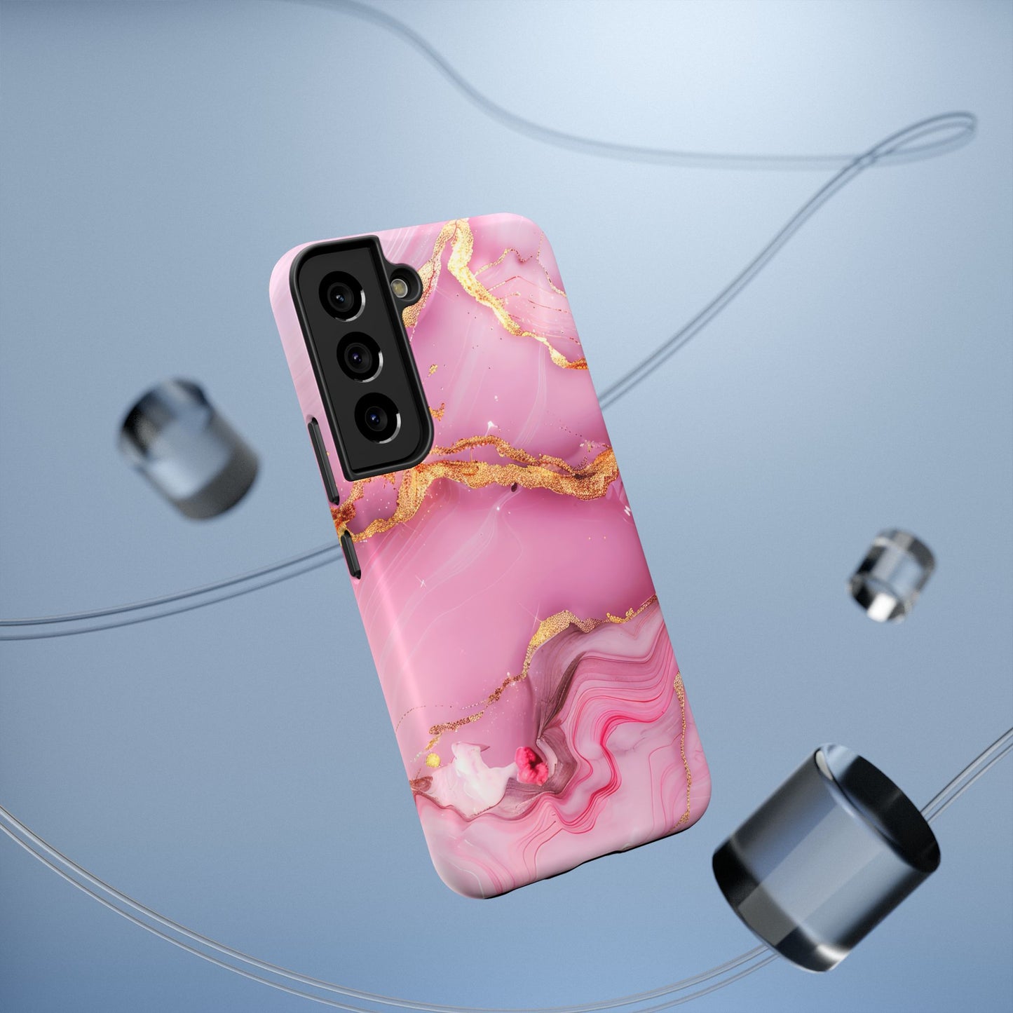 Elegant Marble Phone Case - Pink & Gold
