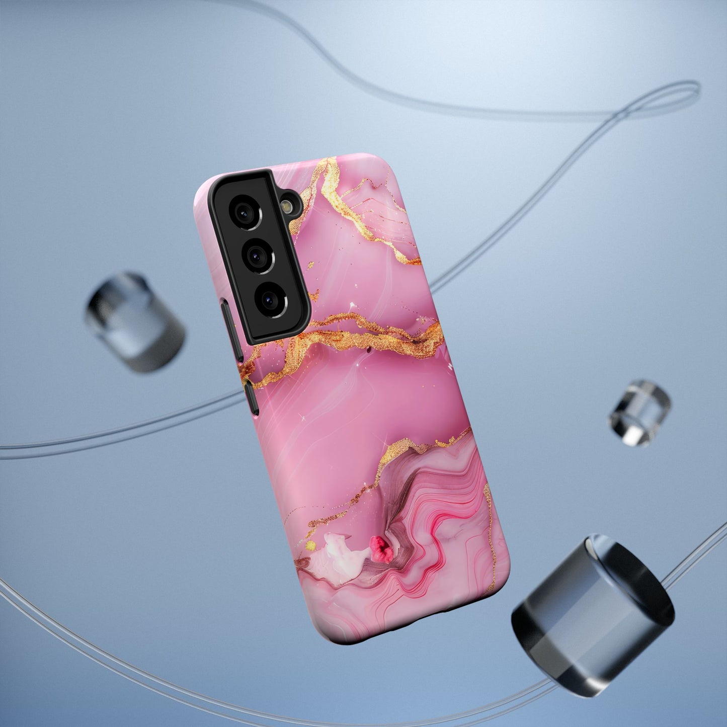 Elegant Marble Phone Case - Pink & Gold