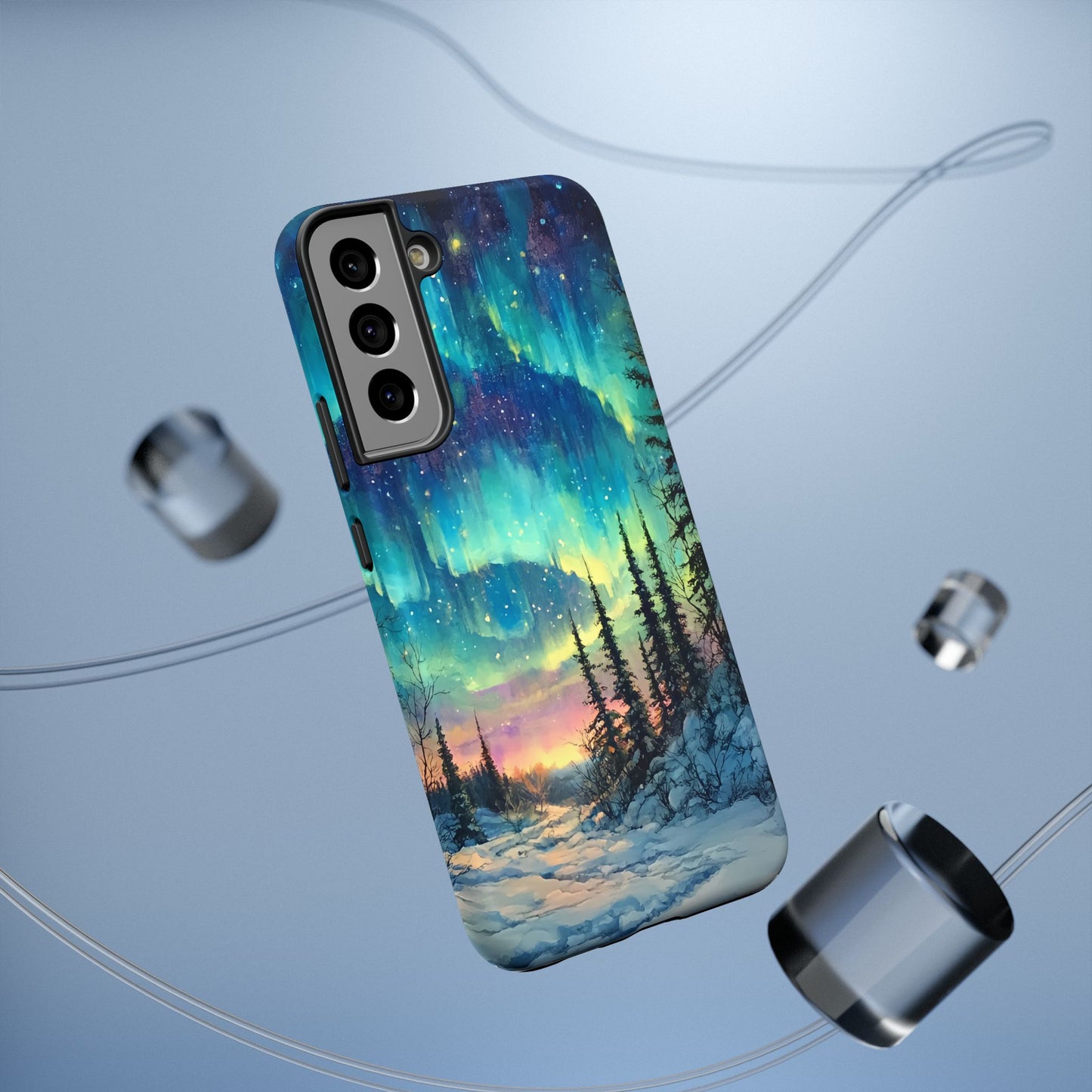 Aurora Borealis Impact-Resistant Phone Case - Durable Protection with Stunning Northern Lights Design