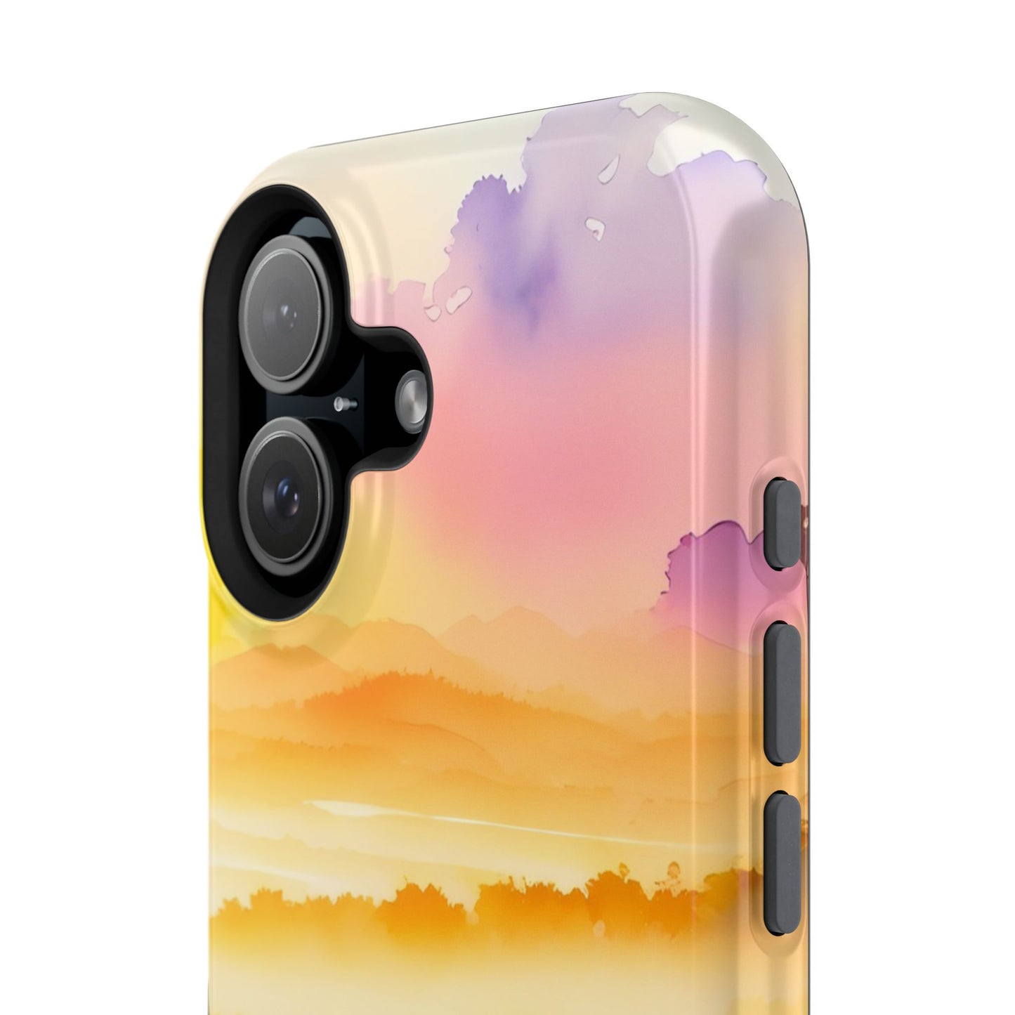 Scenic Landscape IPhone Case - Floral Sunset Design