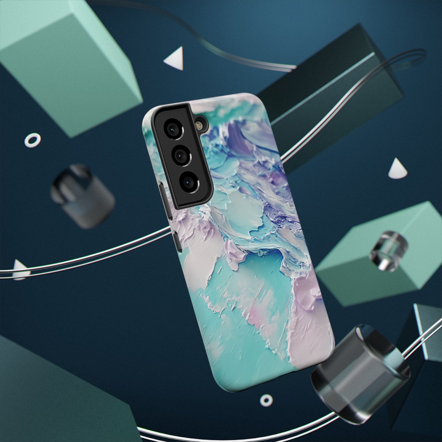 Aqua Abstract Impact-Resistant Phone Case