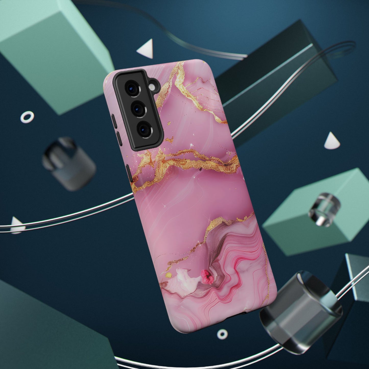 Elegant Marble Phone Case - Pink & Gold