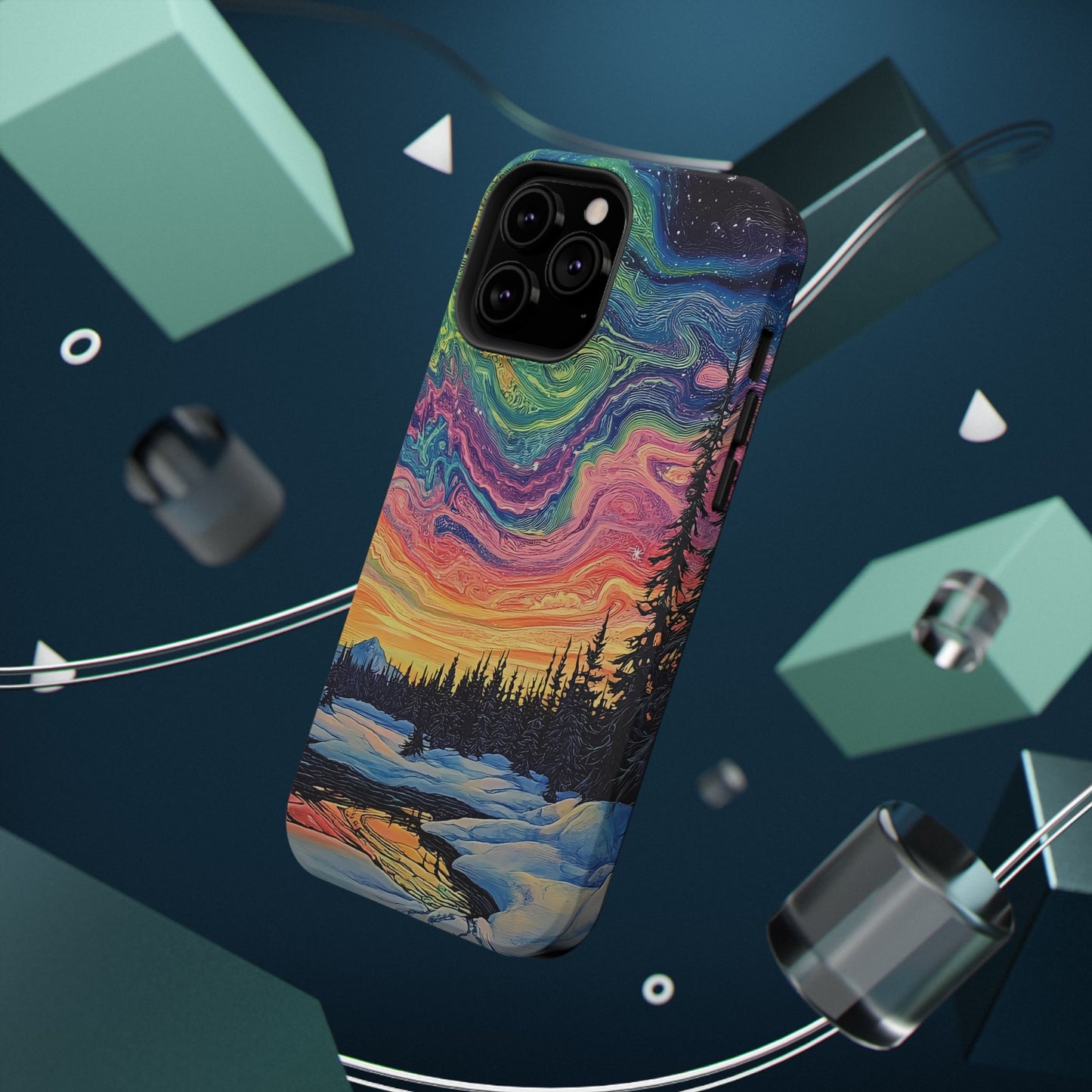 Nature-Inspired Impact-Resistant Phone Case - Vibrant Galaxy Sky Design