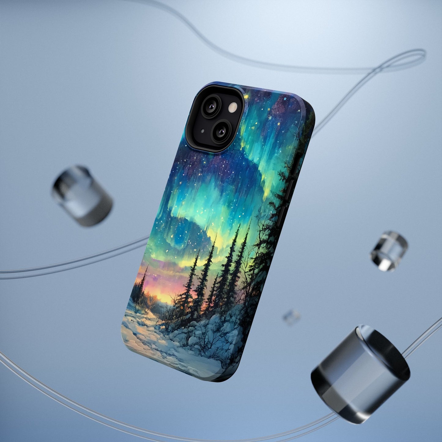 Aurora Borealis Impact-Resistant Phone Case - Durable Protection with Stunning Northern Lights Design