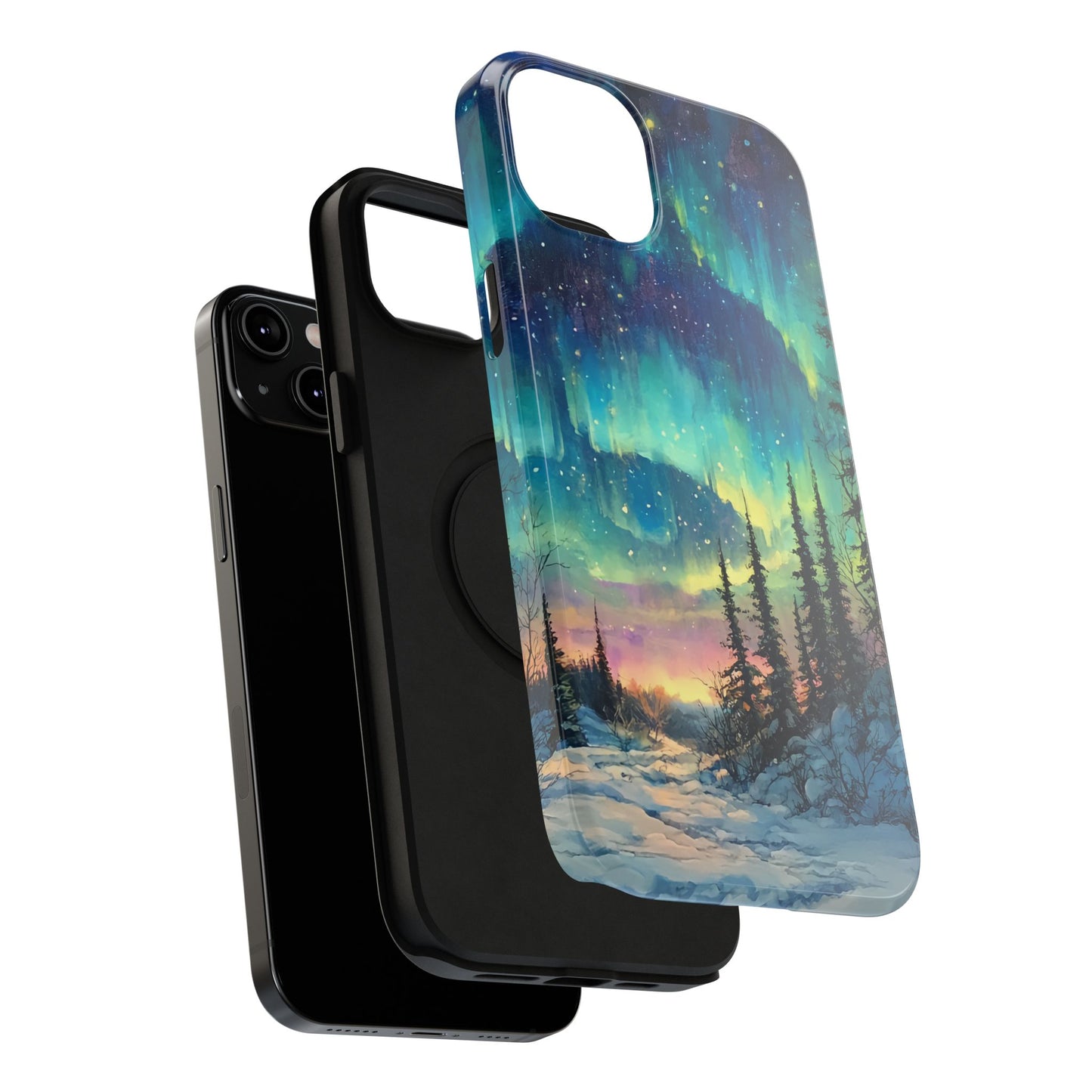 Aurora Borealis Impact-Resistant Phone Case - Durable Protection with Stunning Northern Lights Design
