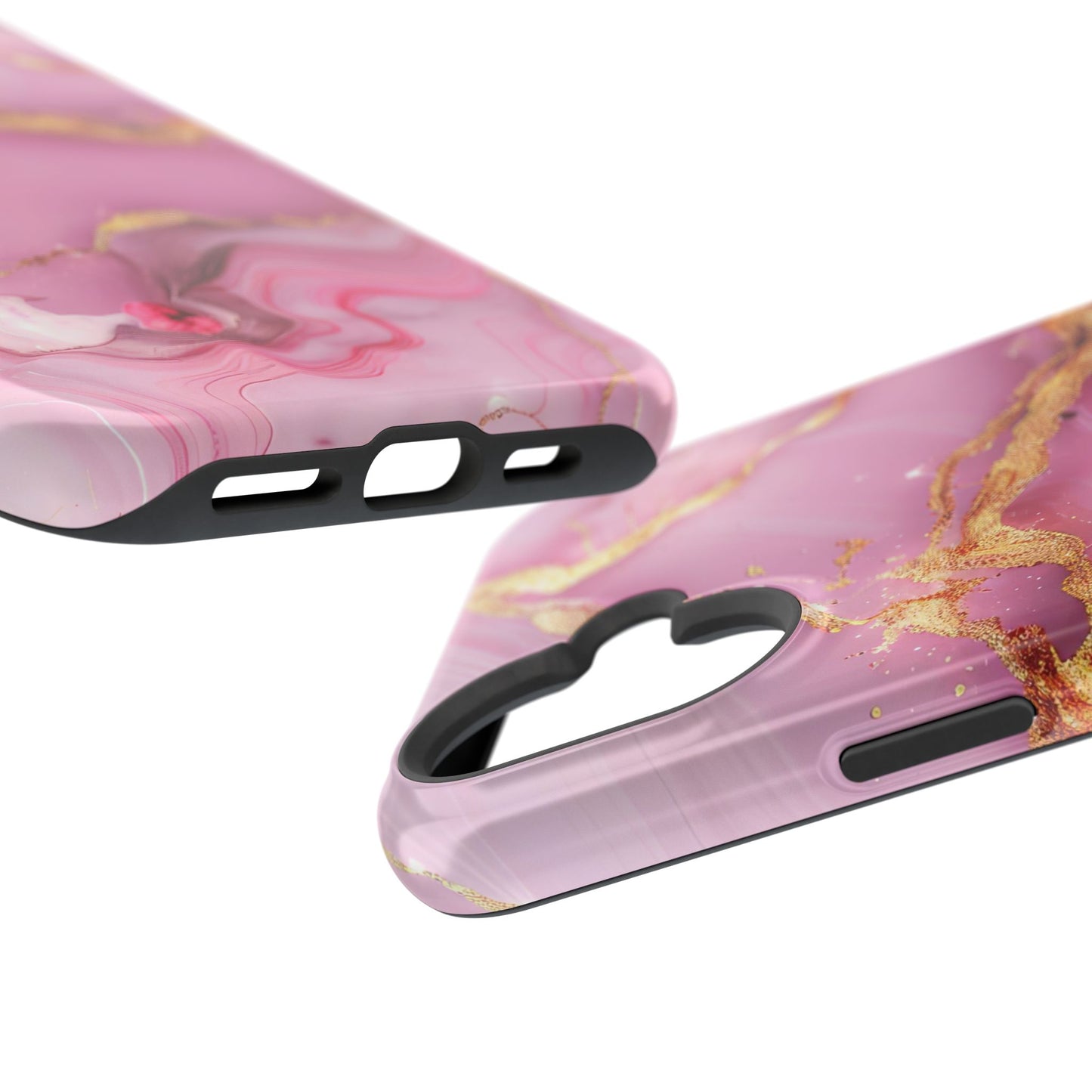 Elegant Marble Phone Case - Pink & Gold
