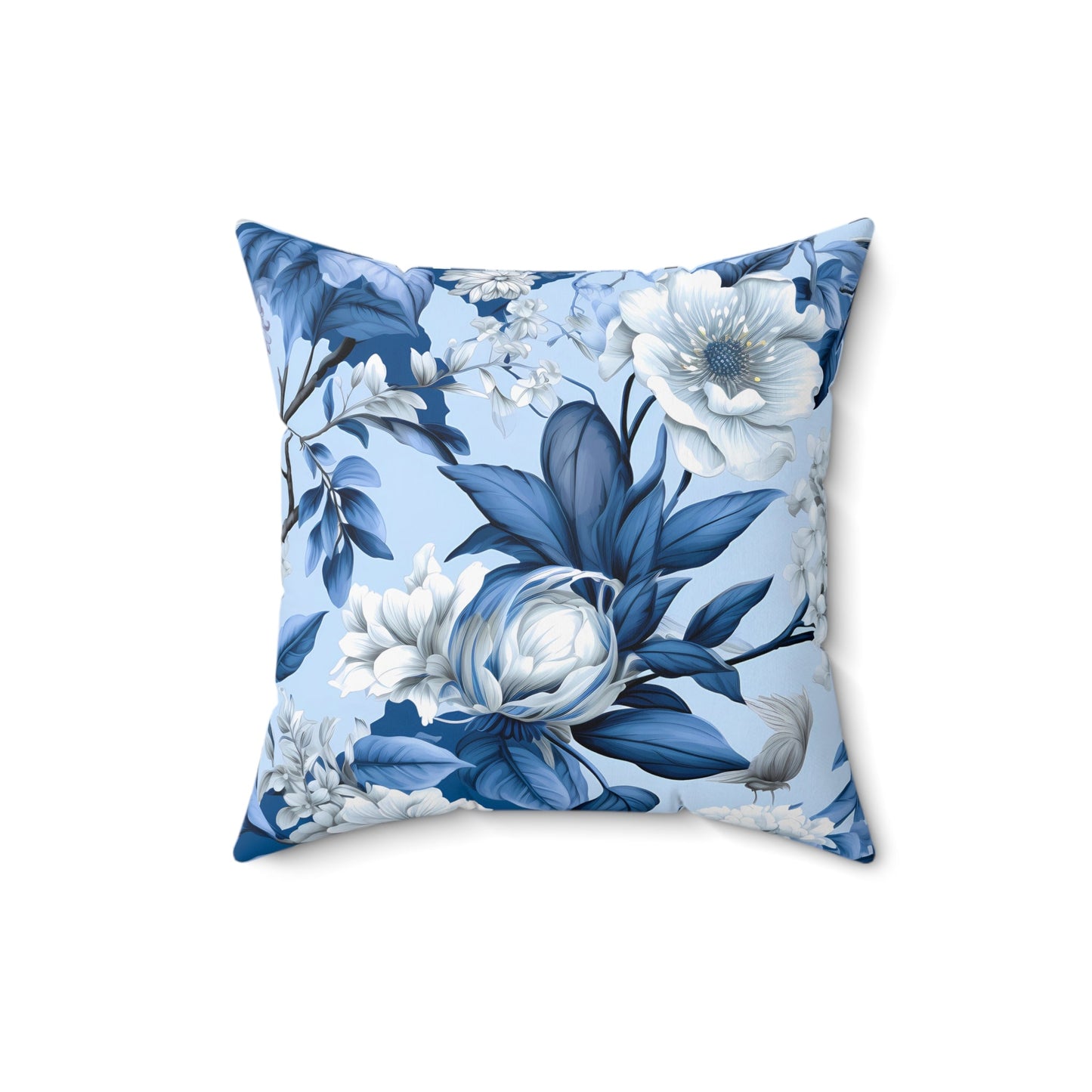 Blue Floral Decorative Pillow - DS Artwork N Design