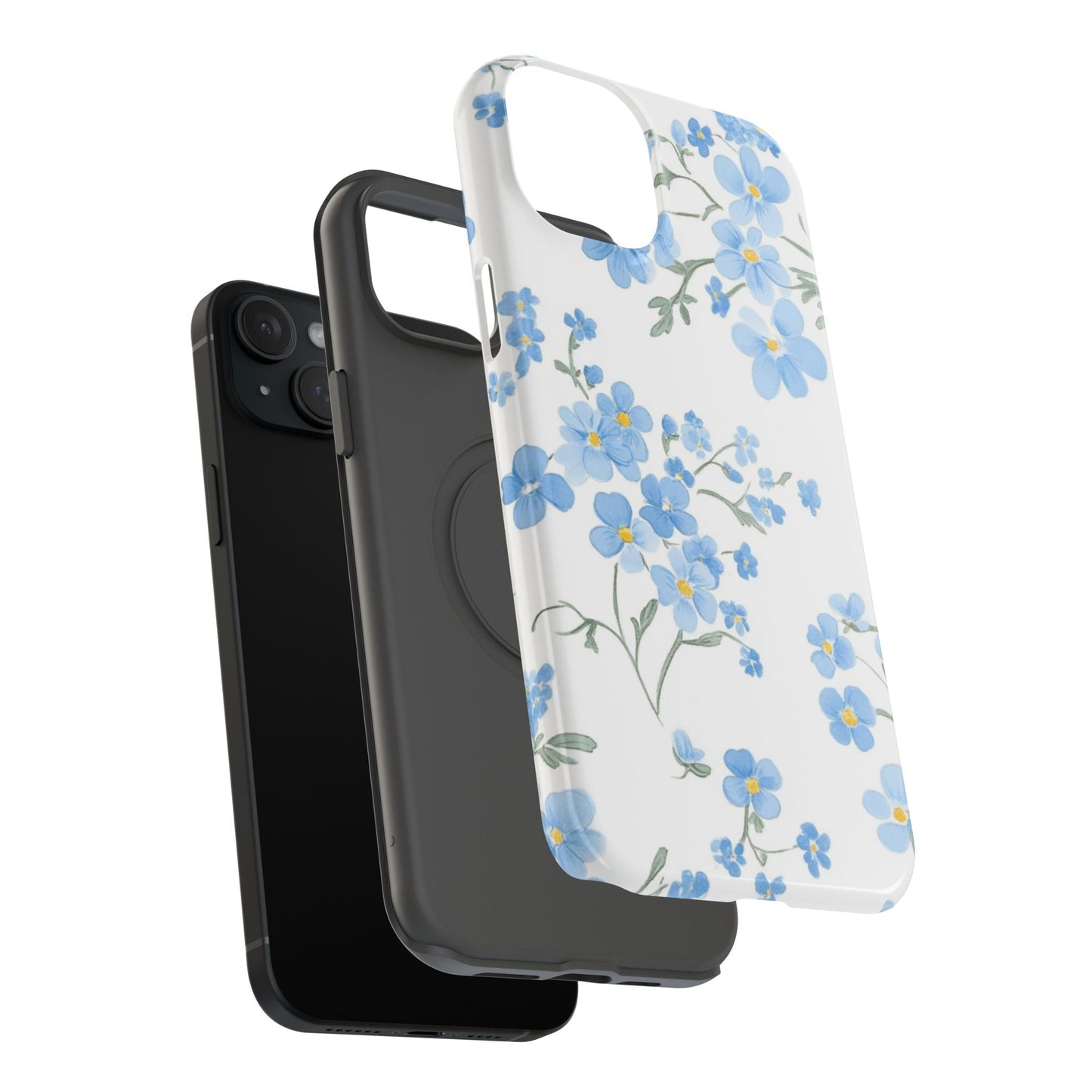 Blue Flower Design Floral Phone Case - DS Artwork N Design