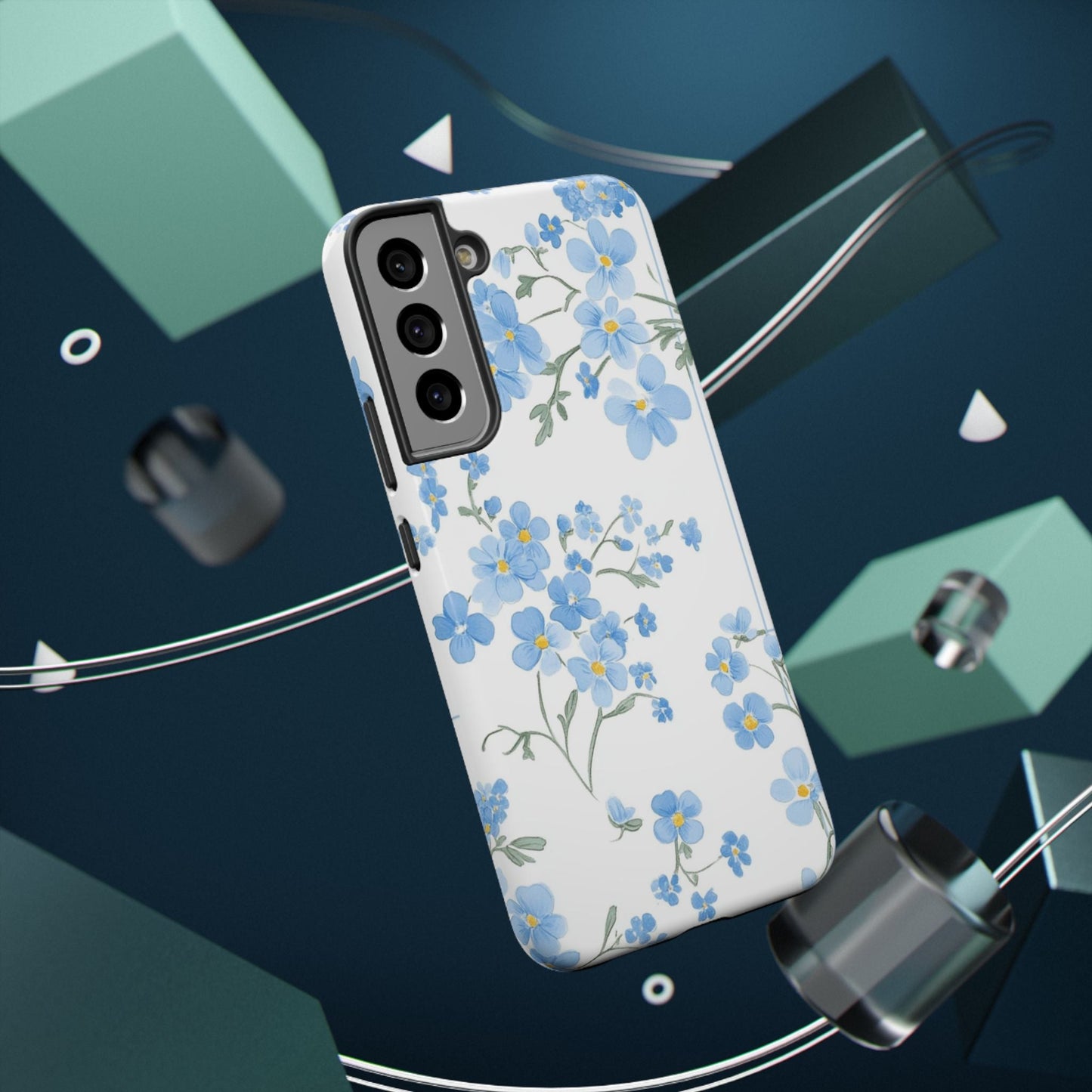 Blue Flower Design Floral Phone Case - DS Artwork N Design