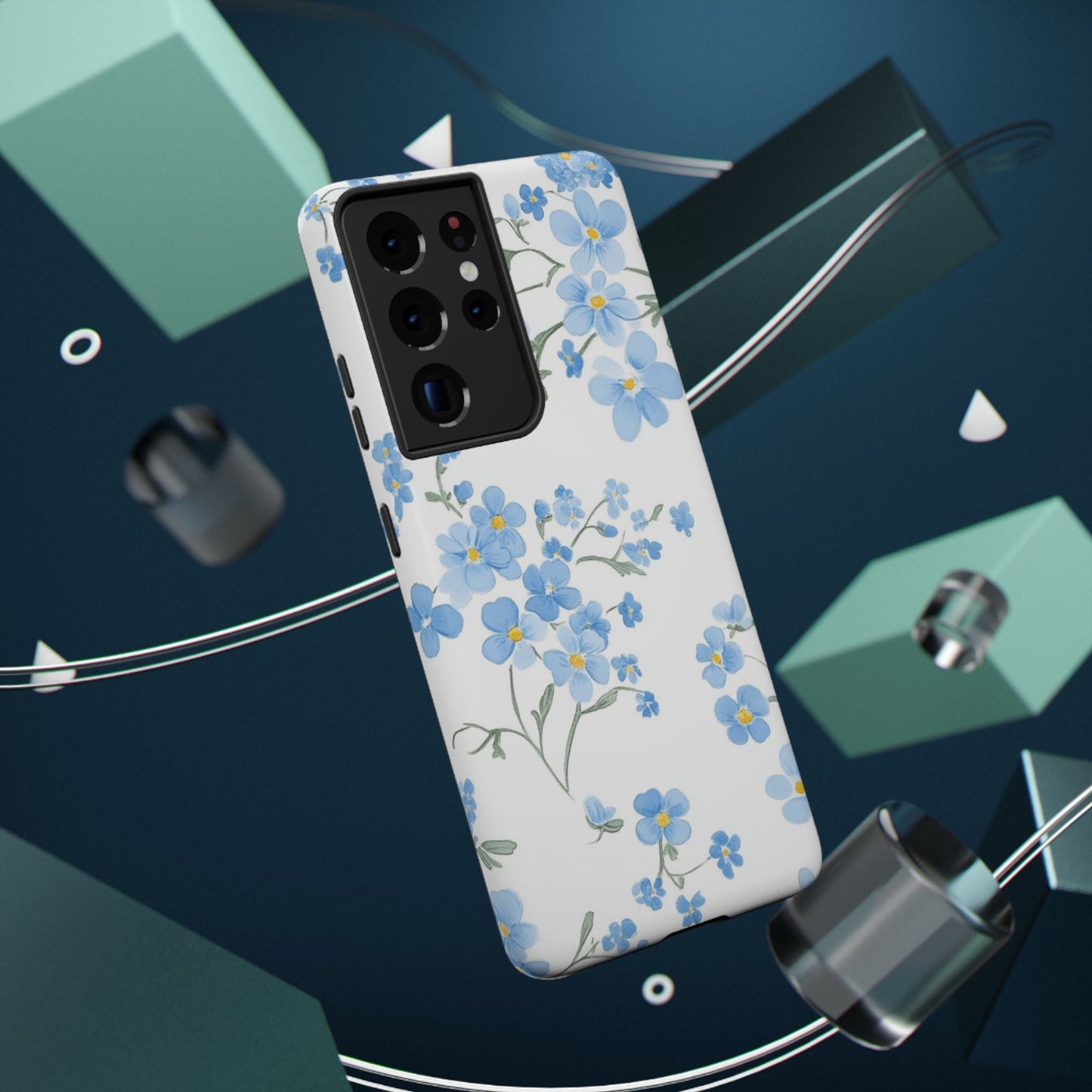 Blue Flower Design Floral Phone Case - DS Artwork N Design