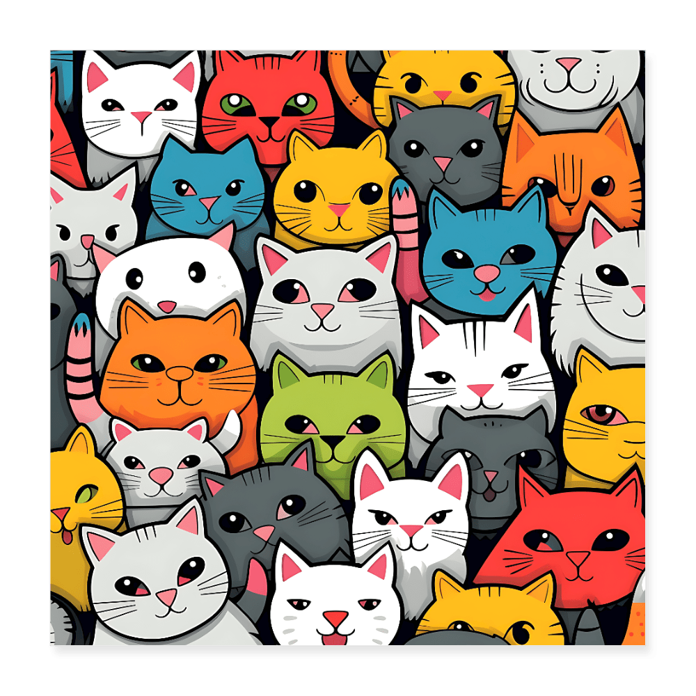 Bunch of Cats - Poster 16x16 - DS Artwork N Design
