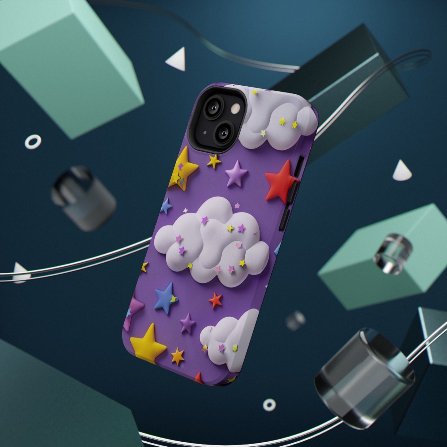 Colorful Cloud & Star Phone Case - DS Artwork N Design