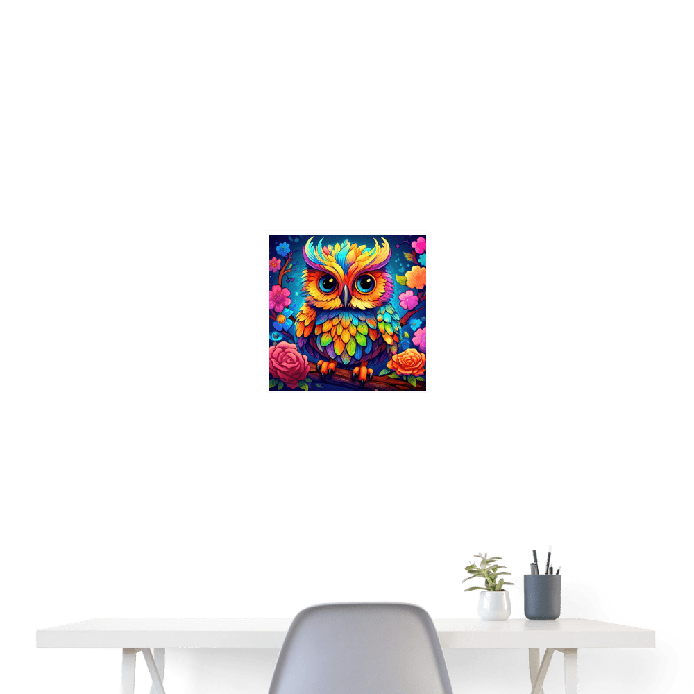 Colorful Owl - Poster 16x16 - DS Artwork N Design