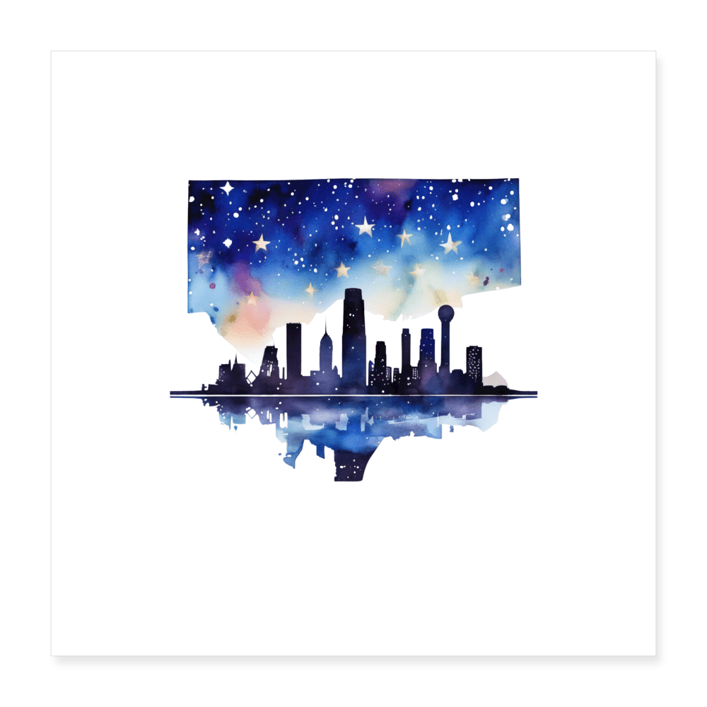 Dallas Skyline - Poster 16x16 - DS Artwork N Design