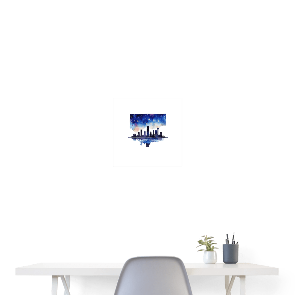 Dallas Skyline - Poster 16x16 - DS Artwork N Design