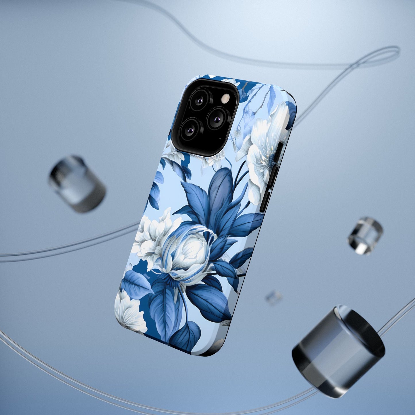 Elegant Blue Floral Phone Case - DS Artwork N Design