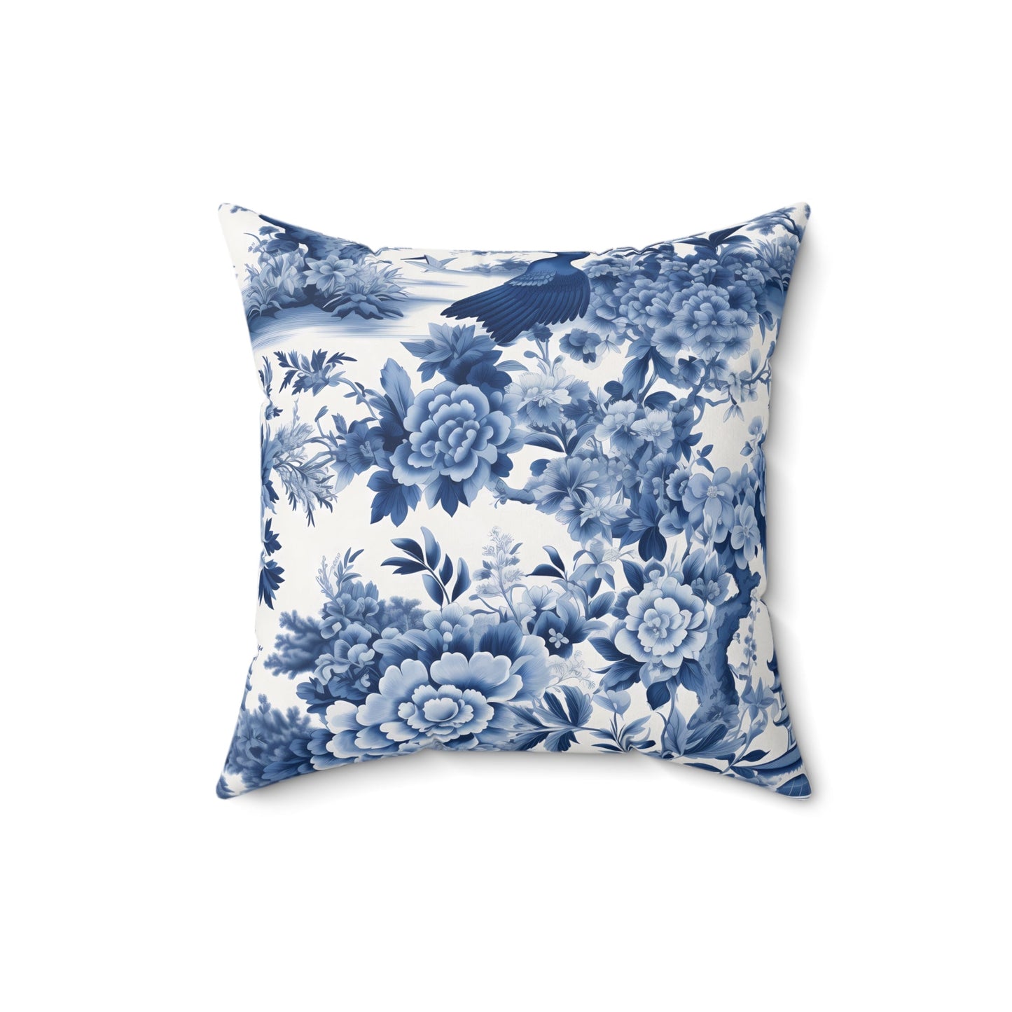 Elegant Floral Decorative Pillow | Blue and White - DS Artwork N Design