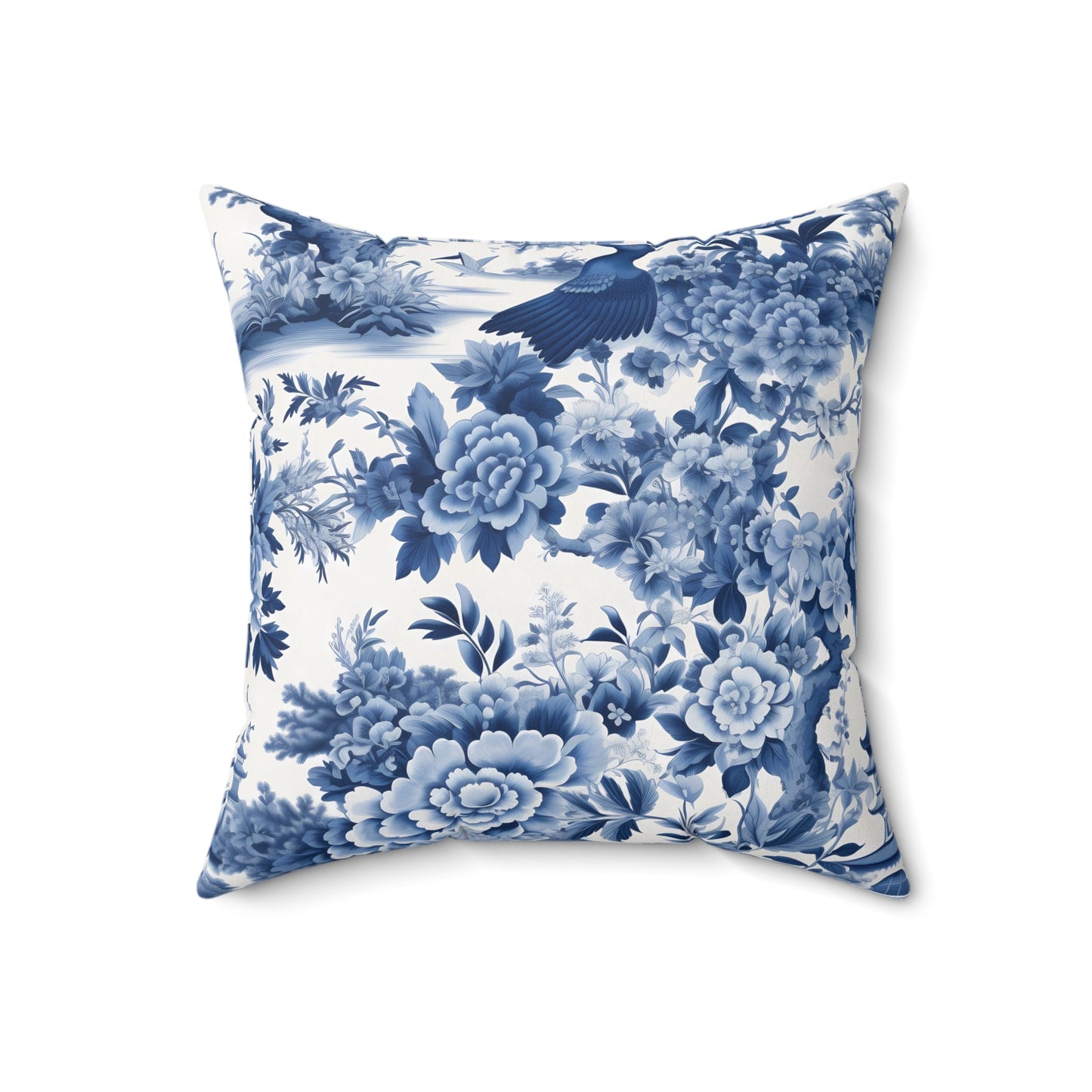 Elegant Floral Decorative Pillow | Blue and White - DS Artwork N Design