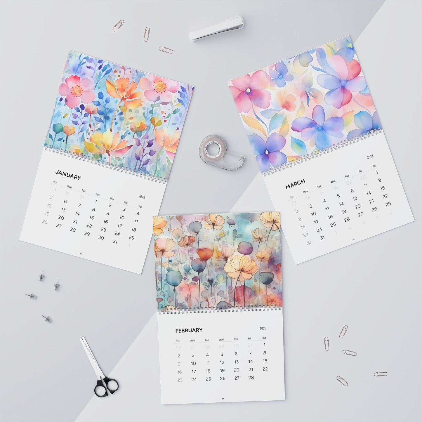 Floral Wall Calendar 2025 - Beauty & Inspiration for Your Year - DS Artwork N Design