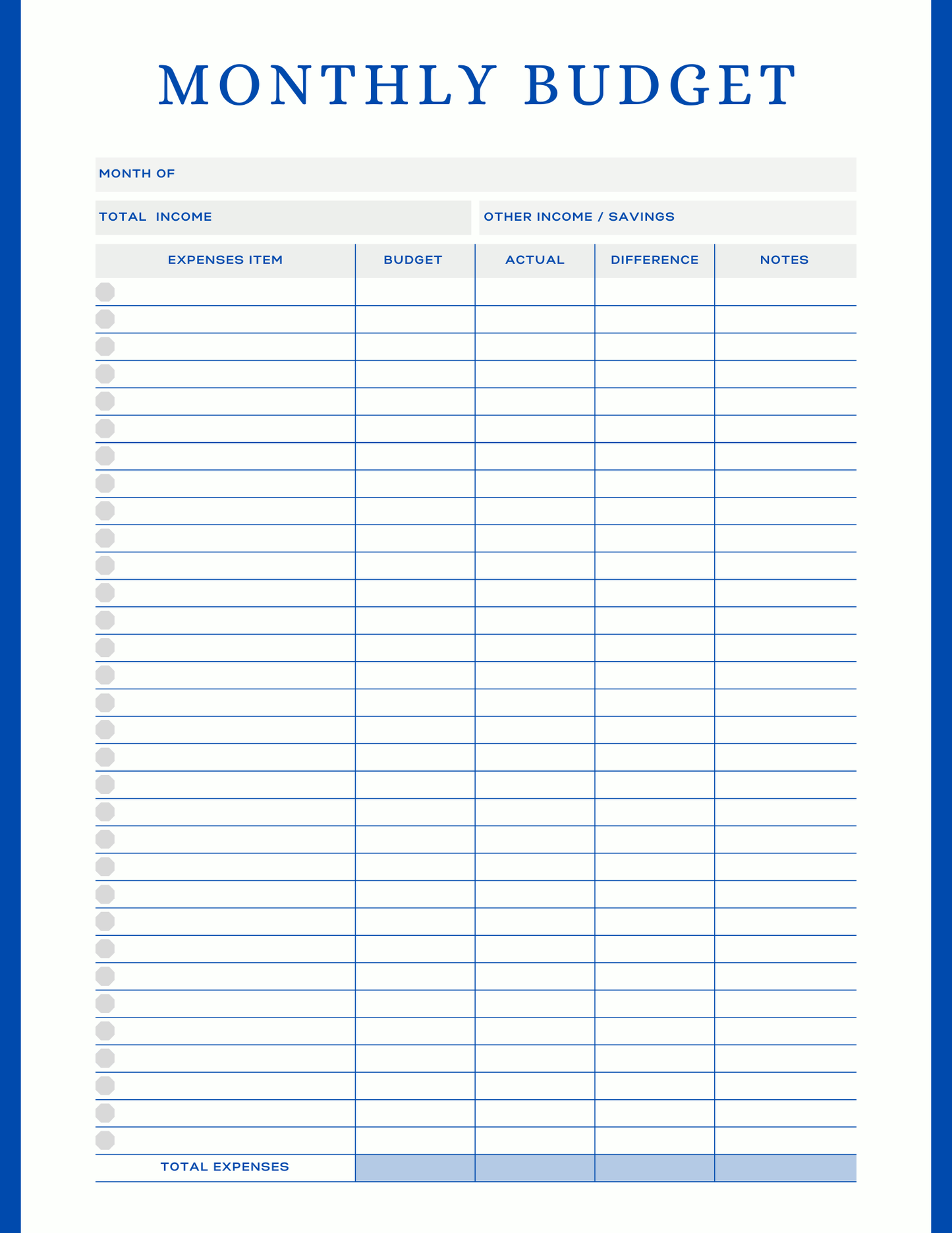 Free Multiple Monthly Budget Planner - Digital - DS Artwork N Design
