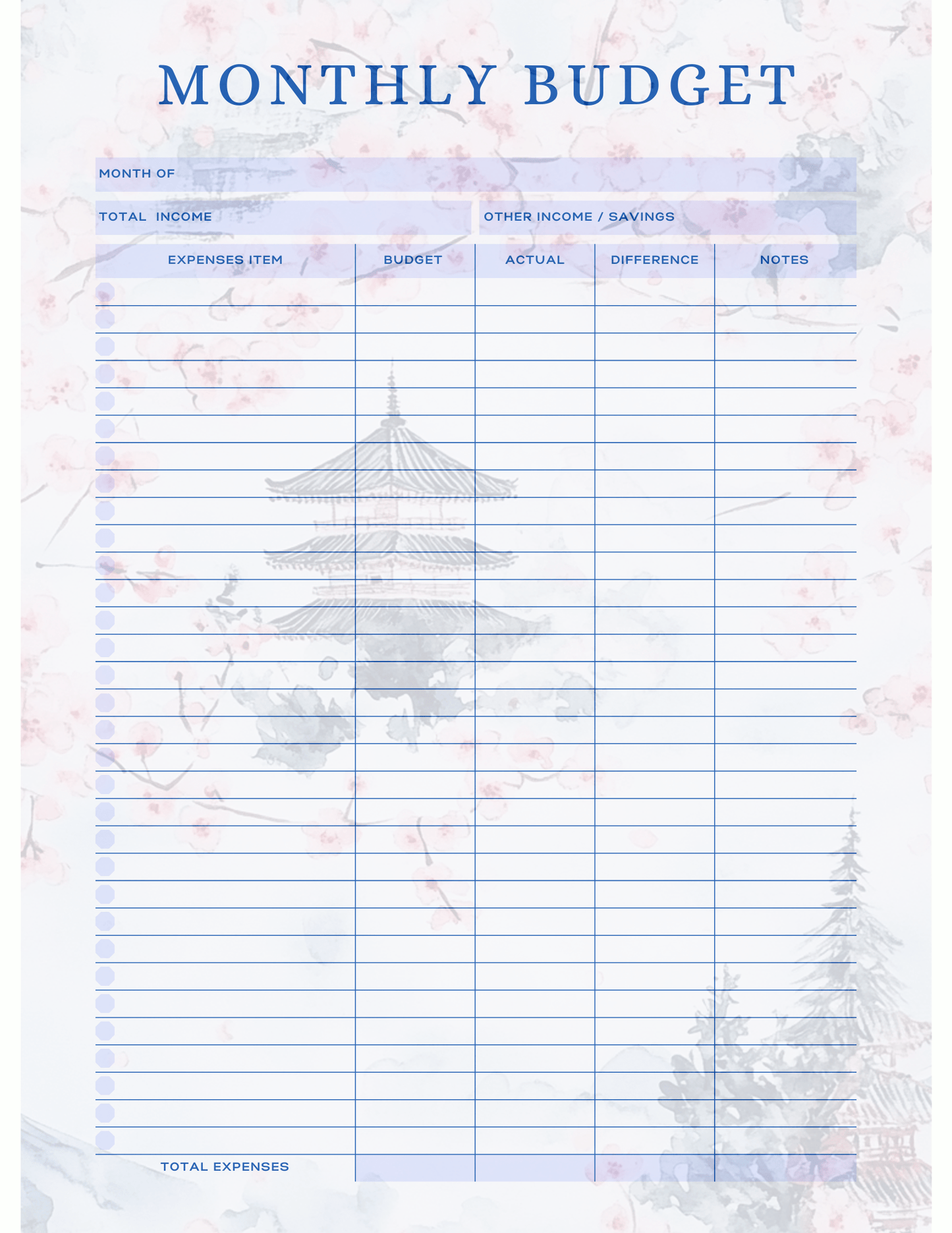 Free Multiple Monthly Budget Planner - Digital - DS Artwork N Design