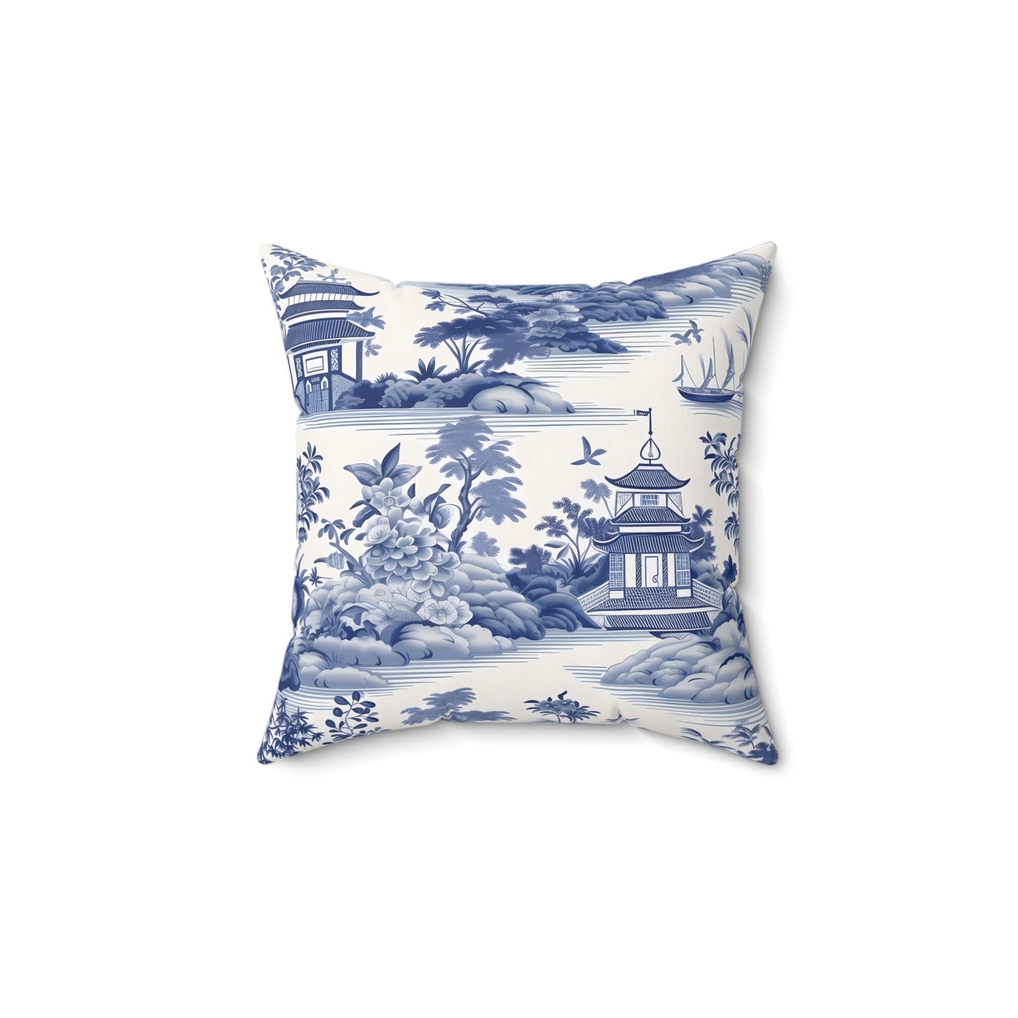 Navy Floral Decorative Pillow - DS Artwork N Design