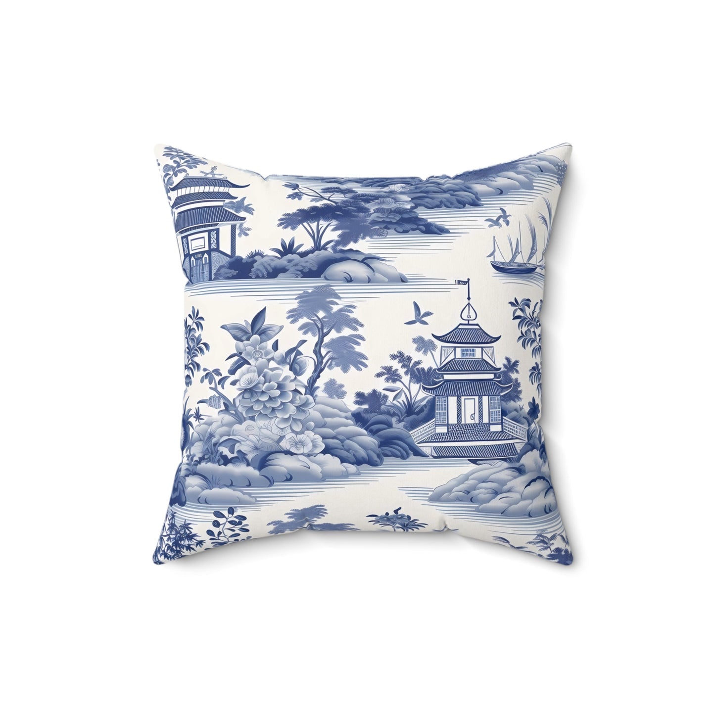Navy Floral Decorative Pillow - DS Artwork N Design