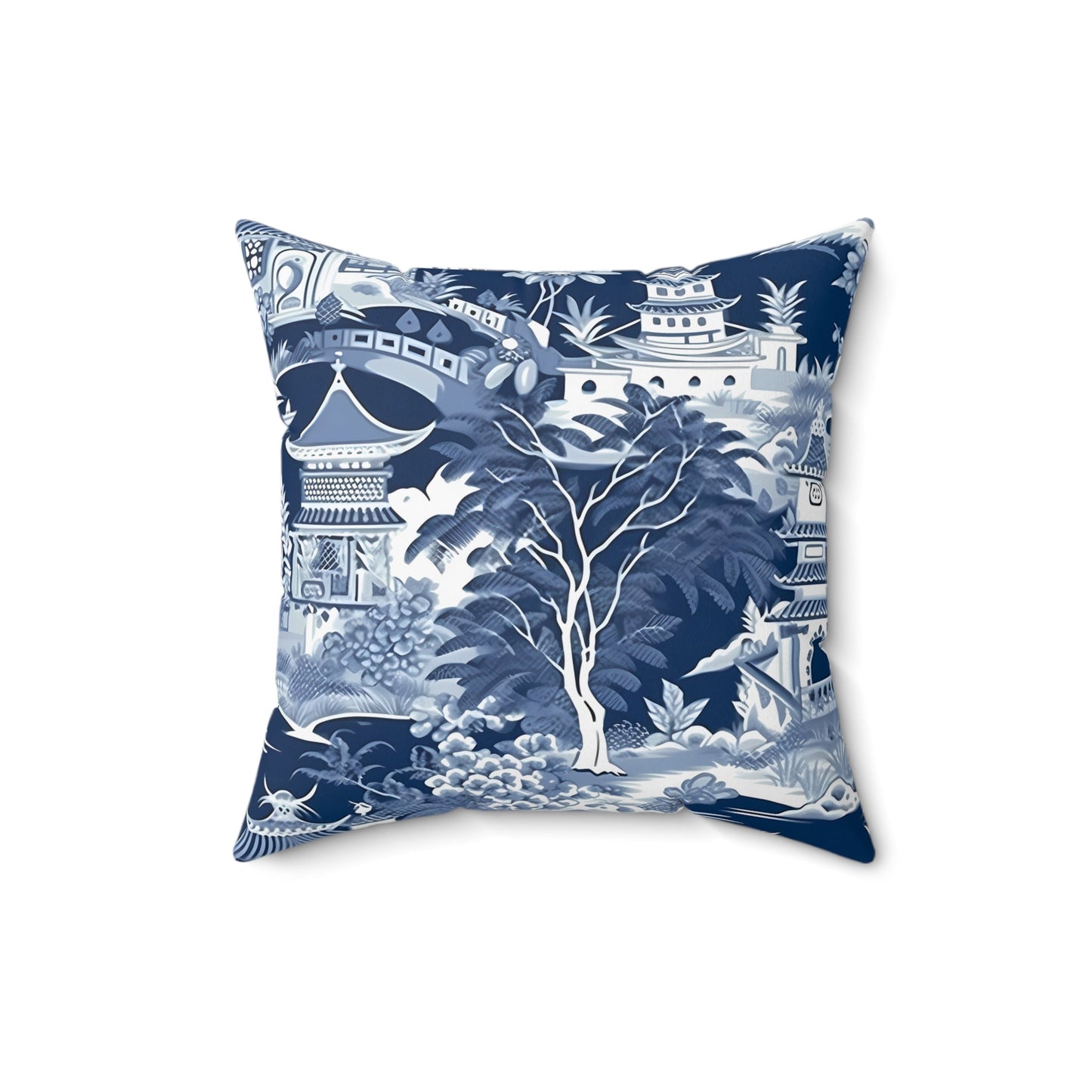 Navy Floral Decorative Pillow - DS Artwork N Design