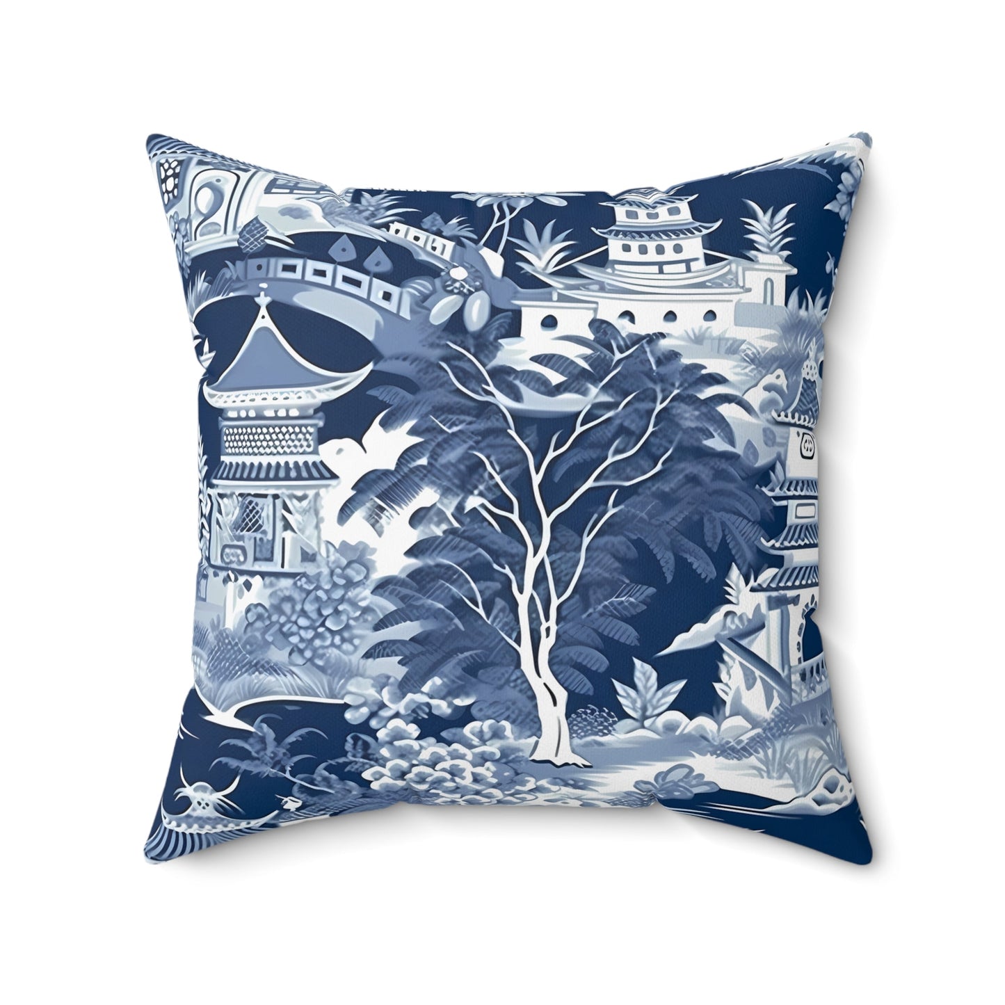 Navy Floral Decorative Pillow - DS Artwork N Design